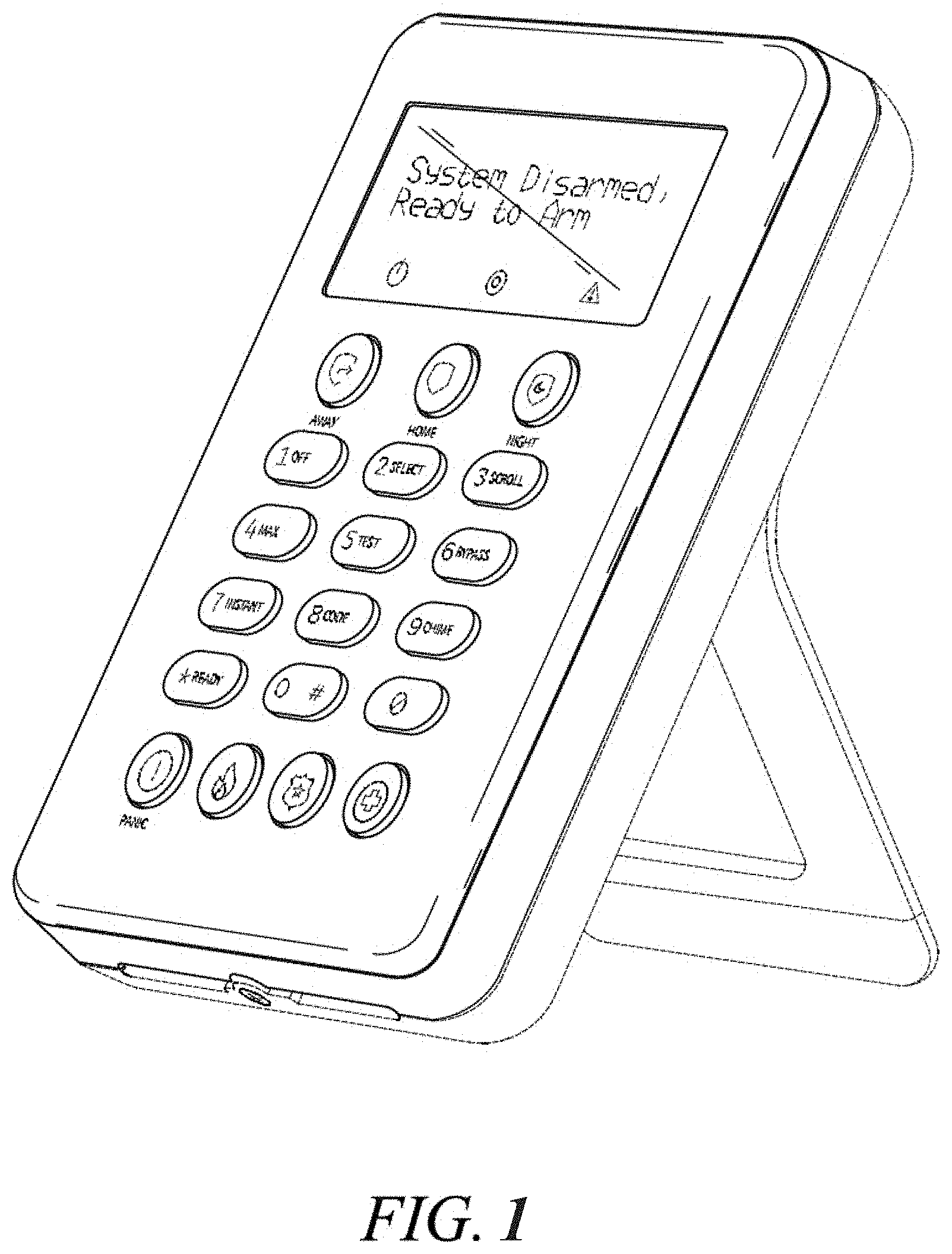 Patent USD1000990 — Security system keypad — Figure 1
