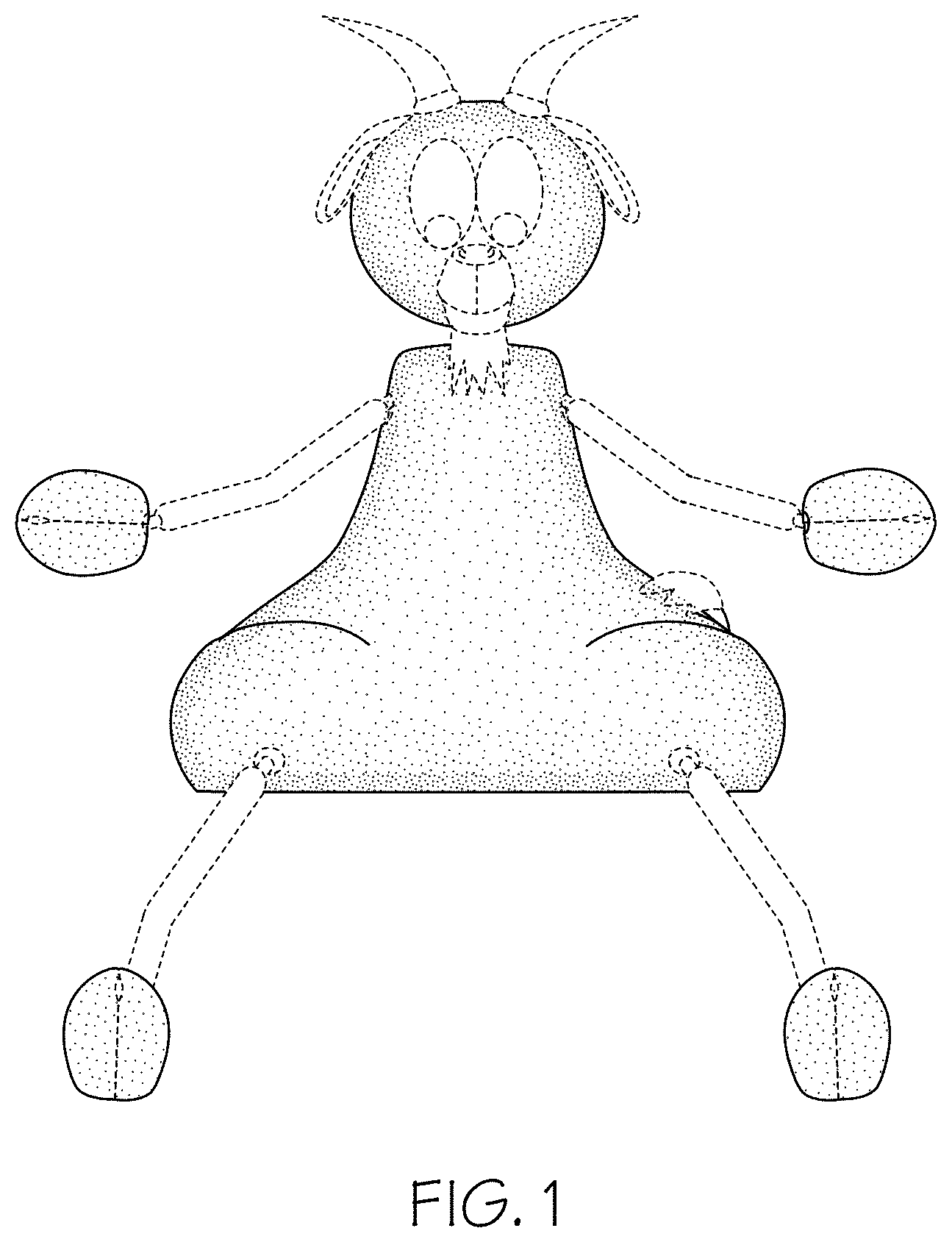 Patent USD1001005 — Poseable animal figurine — Figure 1