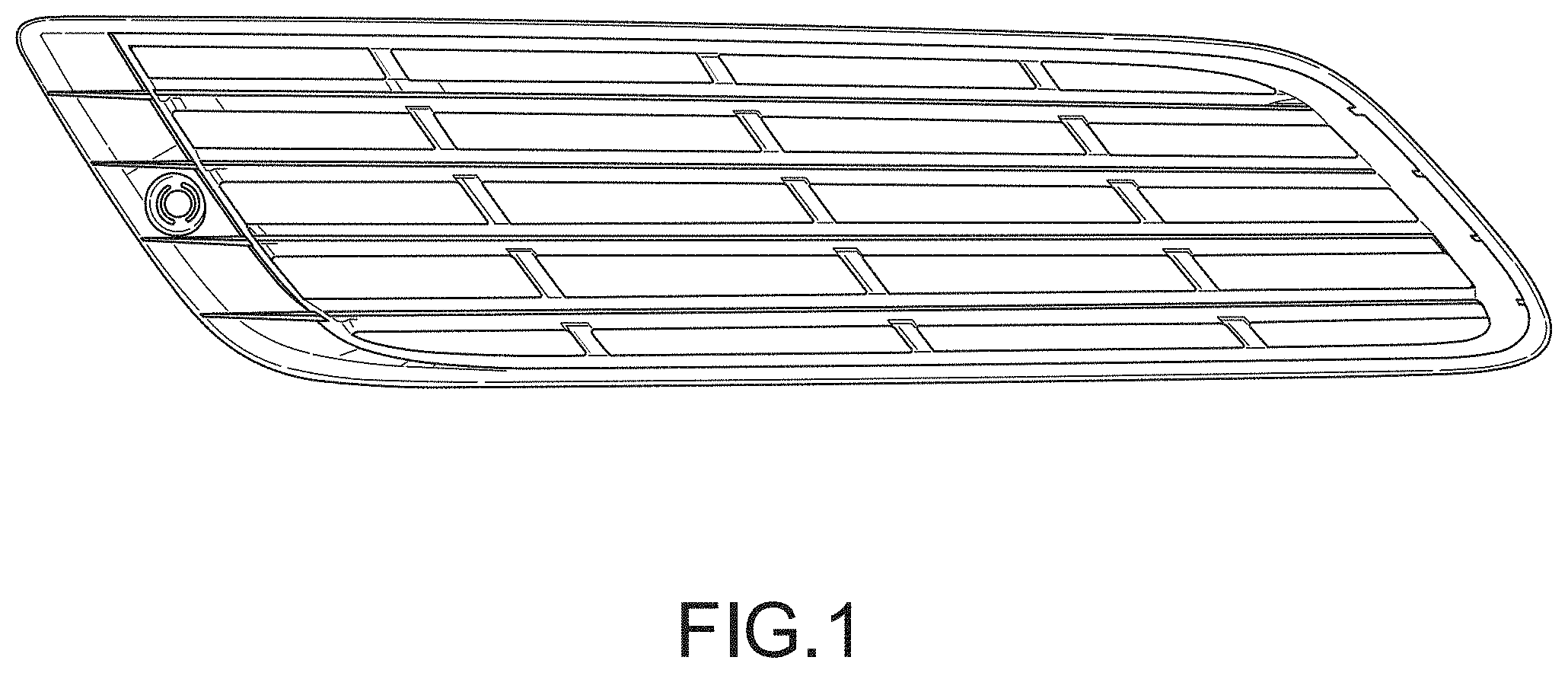 Patent USD1001022 — Side intake grille for a truck vehicle — Figure 1