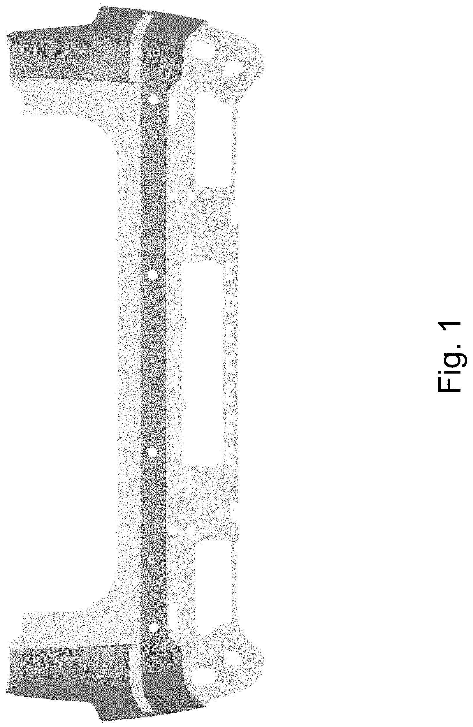 Patent USD1001025 Figure 1 – Vehicle rear upper bumper cover