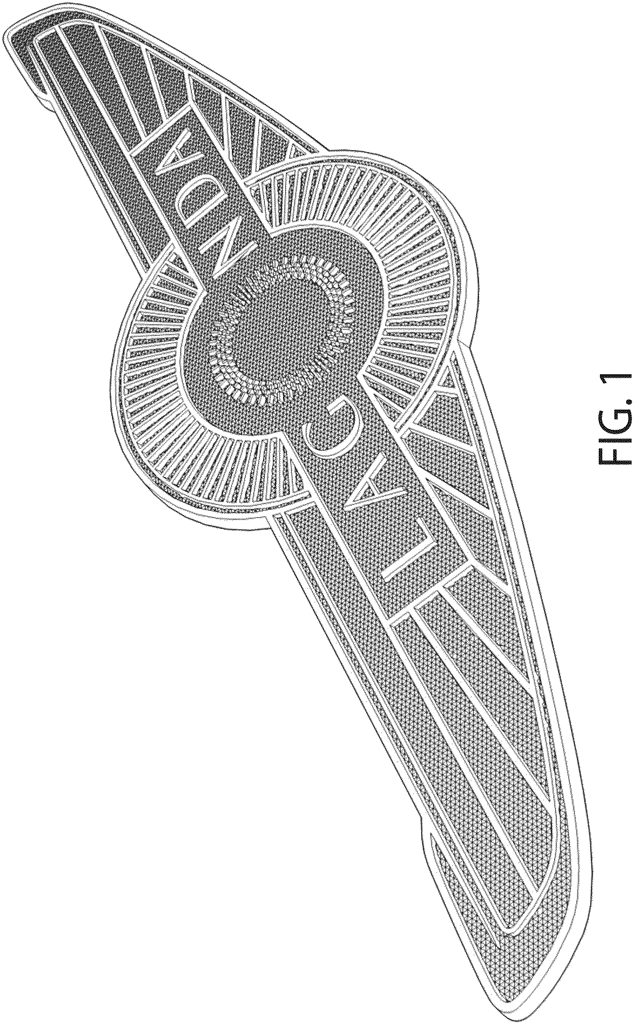 Patent USD1001037 — Badge or replica thereof — Figure 1