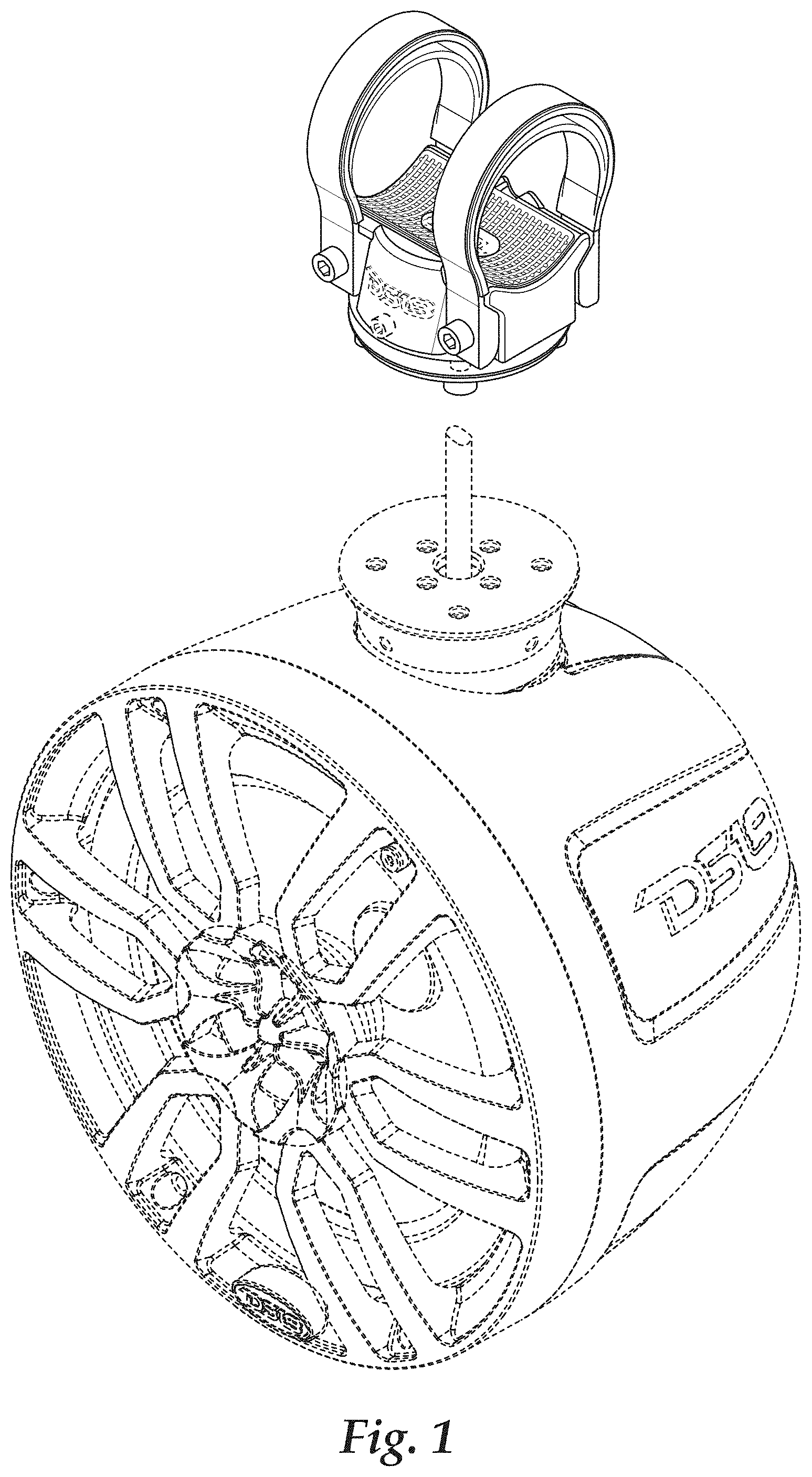 Patent USD1001039 Figure 1 – Clamp for ATV, boat, and/or jetski