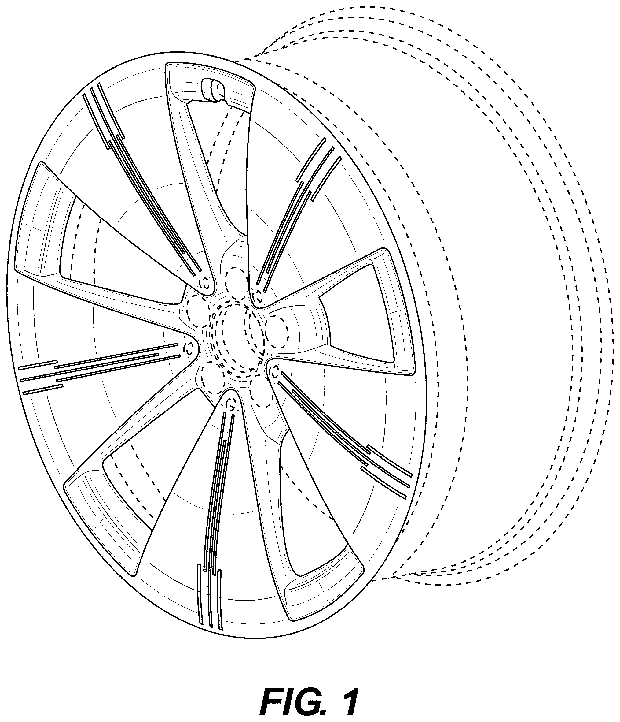 Patent USD1001040 — Wheel or wheel cover — Figure 1