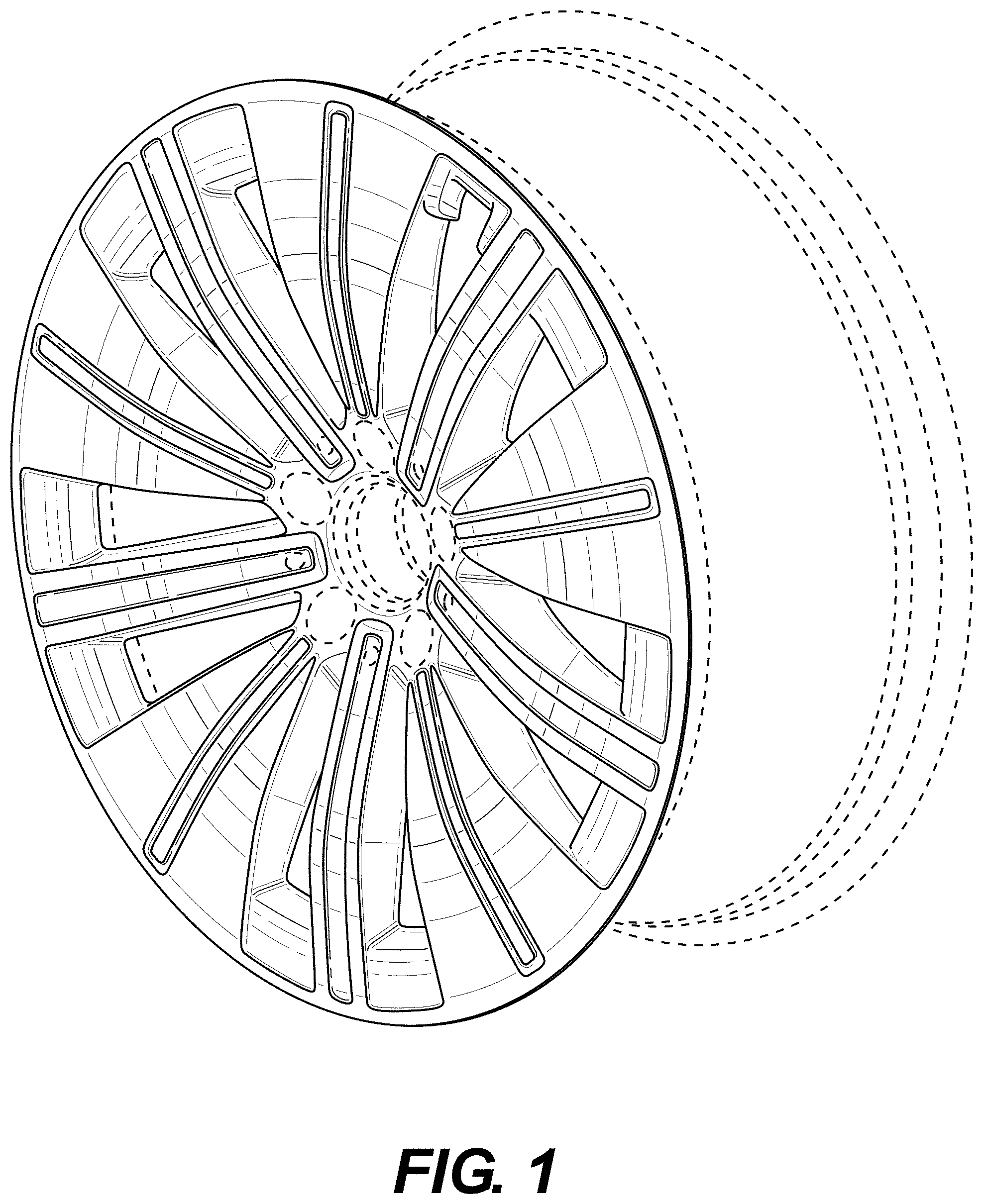 Patent USD1001041 — Wheel or wheel cover — Figure 1