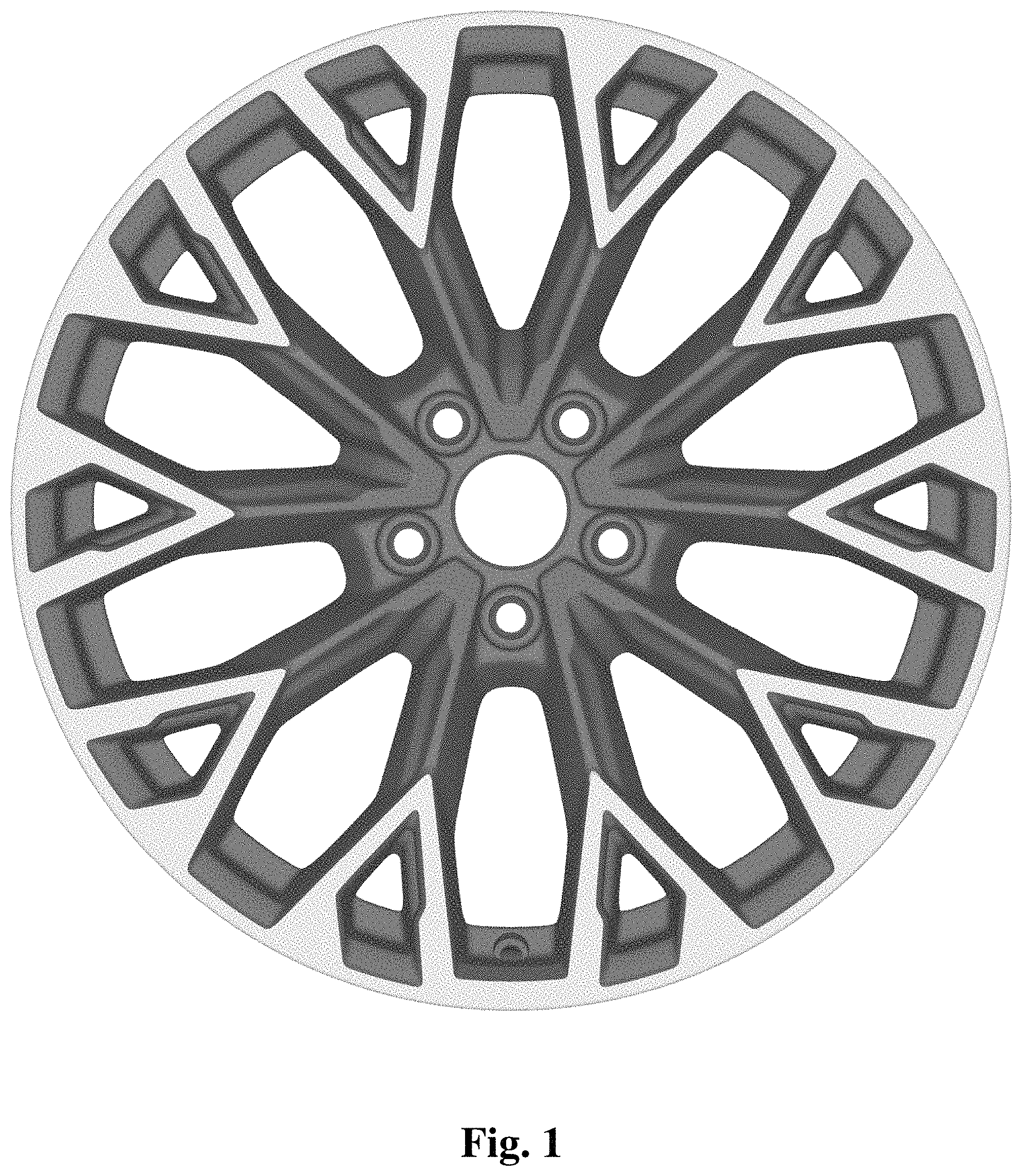 Patent USD1001045 — Vehicle wheel rim — Figure 1