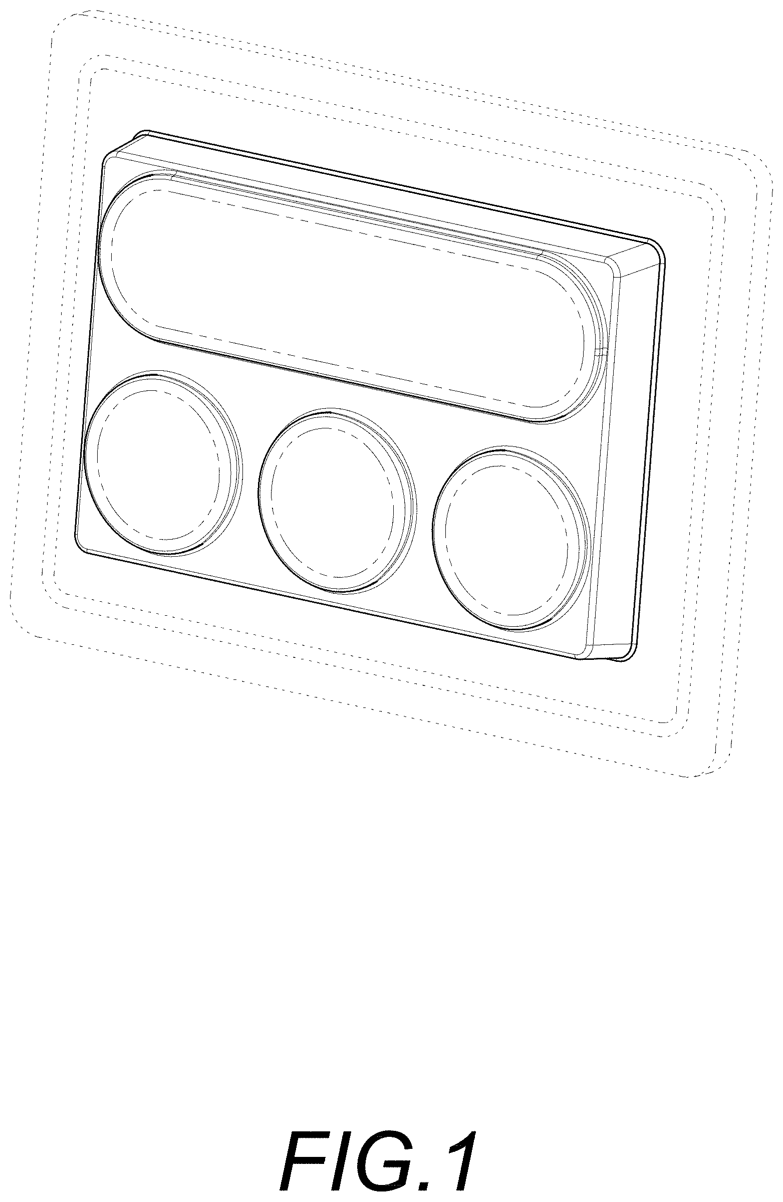 Patent USD1001086 — Heated apparel controller — Figure 1