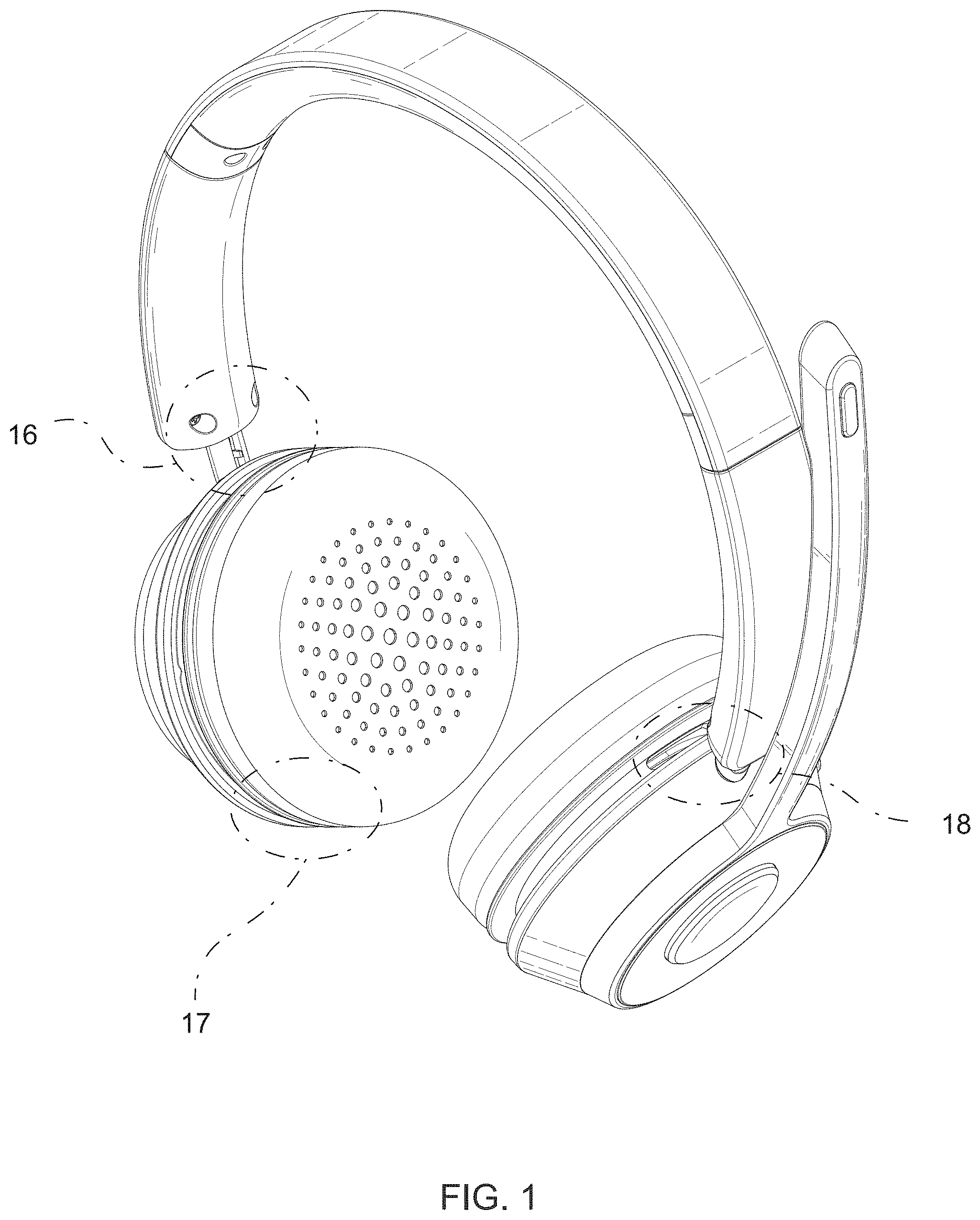 Patent USD1001096 — Headphone and stand assembly — Figure 1