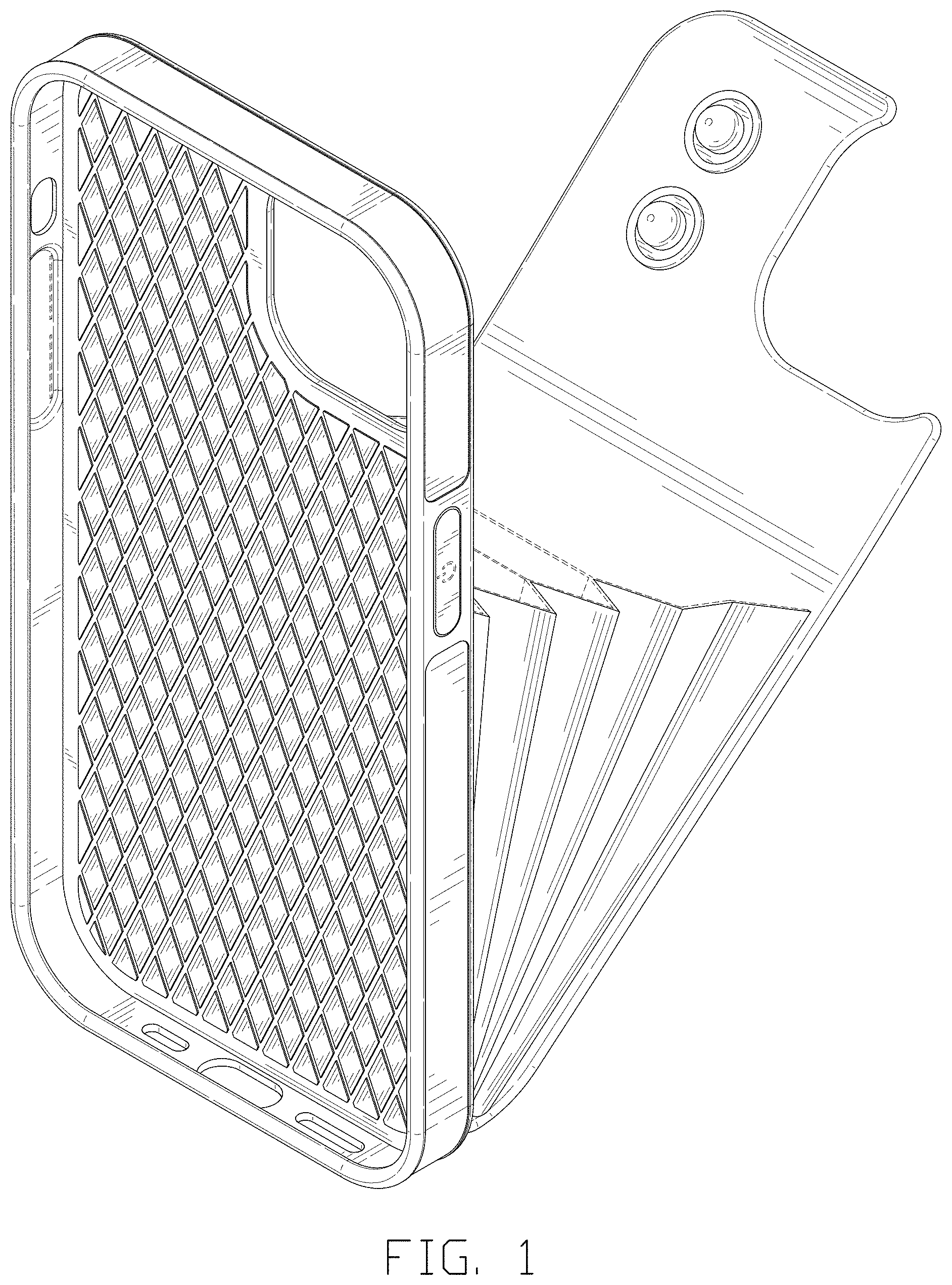 Patent USD1001116 — Combined mobile phone case and card case — Figure 1