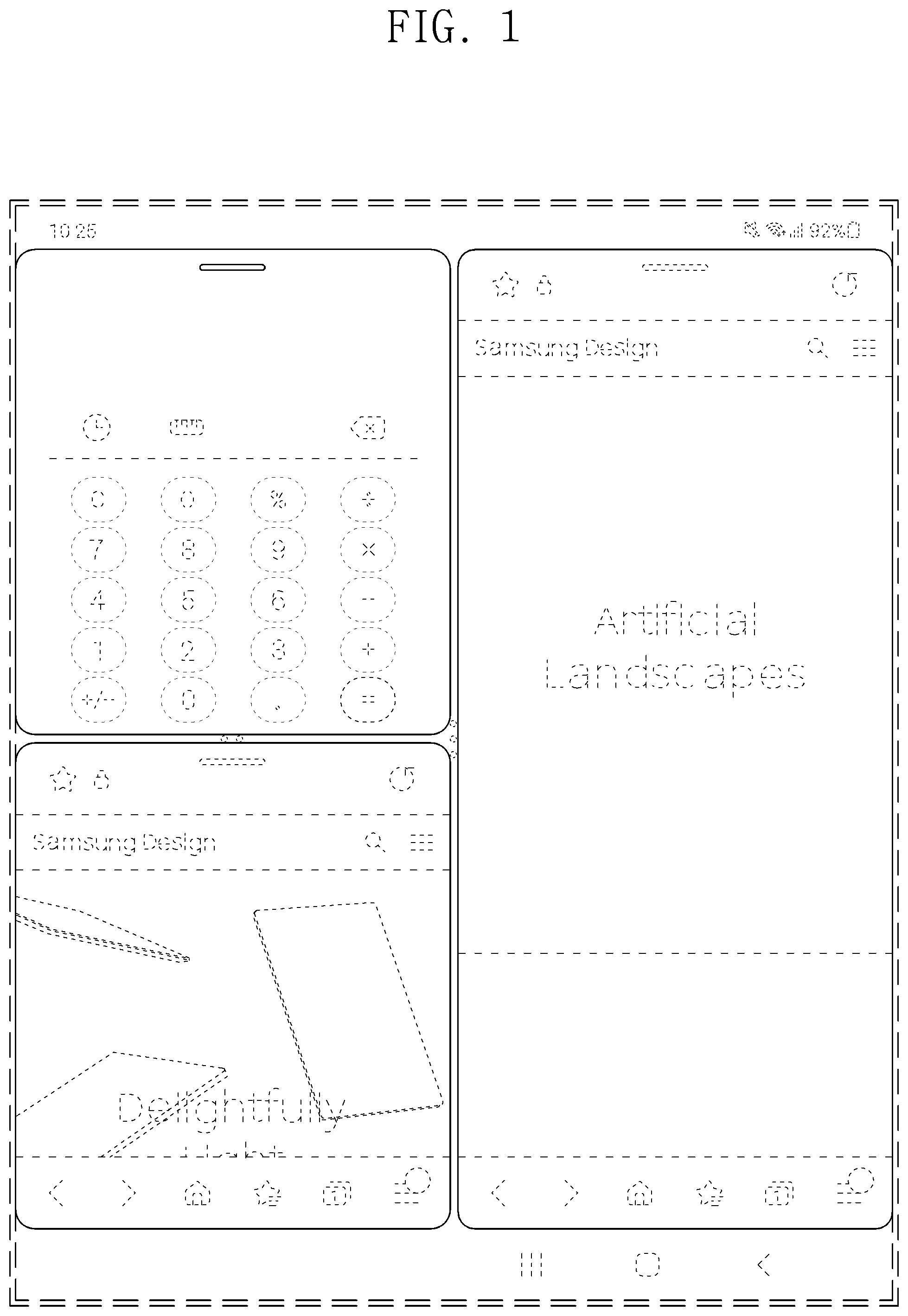 Patent USD1001155 — Display screen or portion thereof with transitional graphical user interface — Figure 1