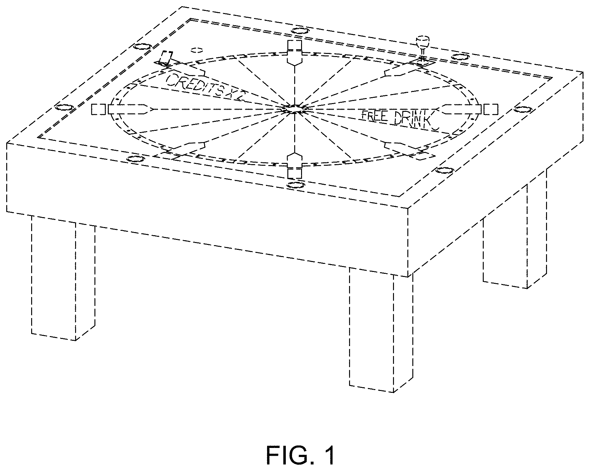 Patent USD1001194 — Slot table hybrid design — Figure 1