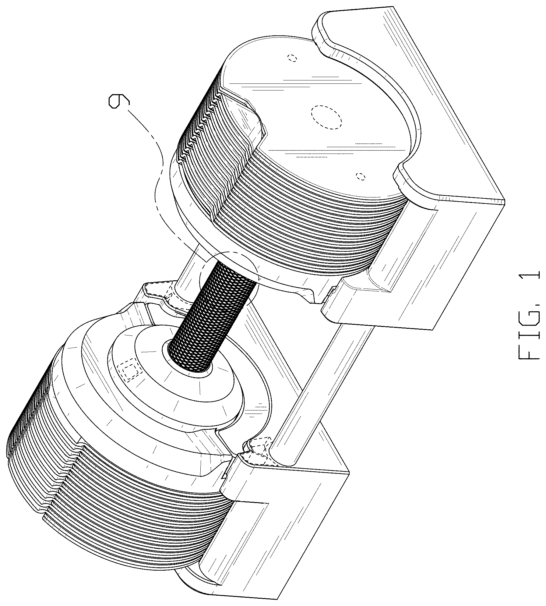 Patent USD1001215 — Adjustable dumbbell — Figure 1