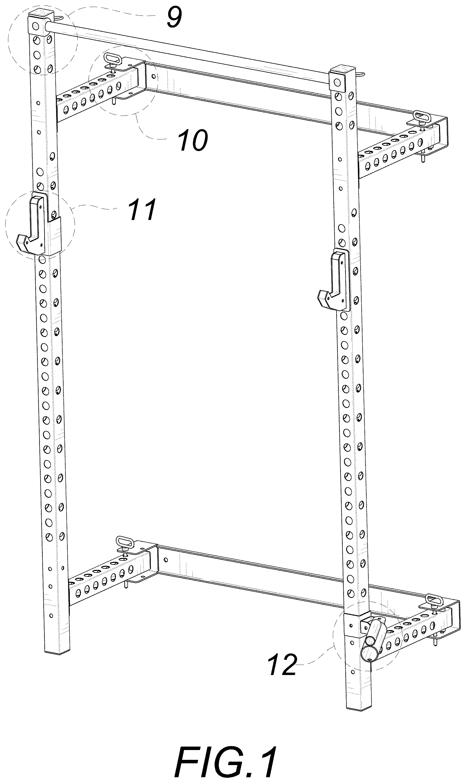 Patent USD1001216 — Folding squat rack — Figure 1