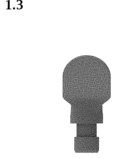 Patent USD1001304 Figure 3 – Massage head of the fascia gun