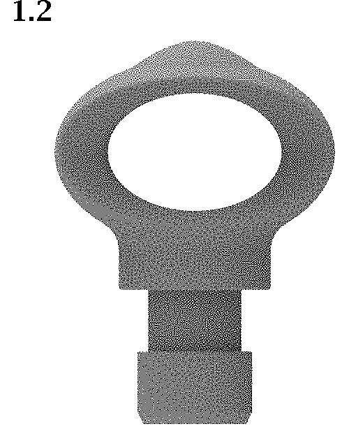 Patent USD1001306 Figure 2 – Massage head of the fascia gun