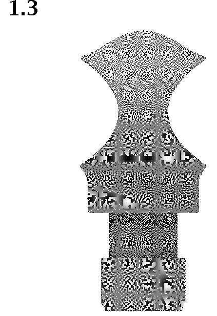 Patent USD1001306 Figure 3 – Massage head of the fascia gun