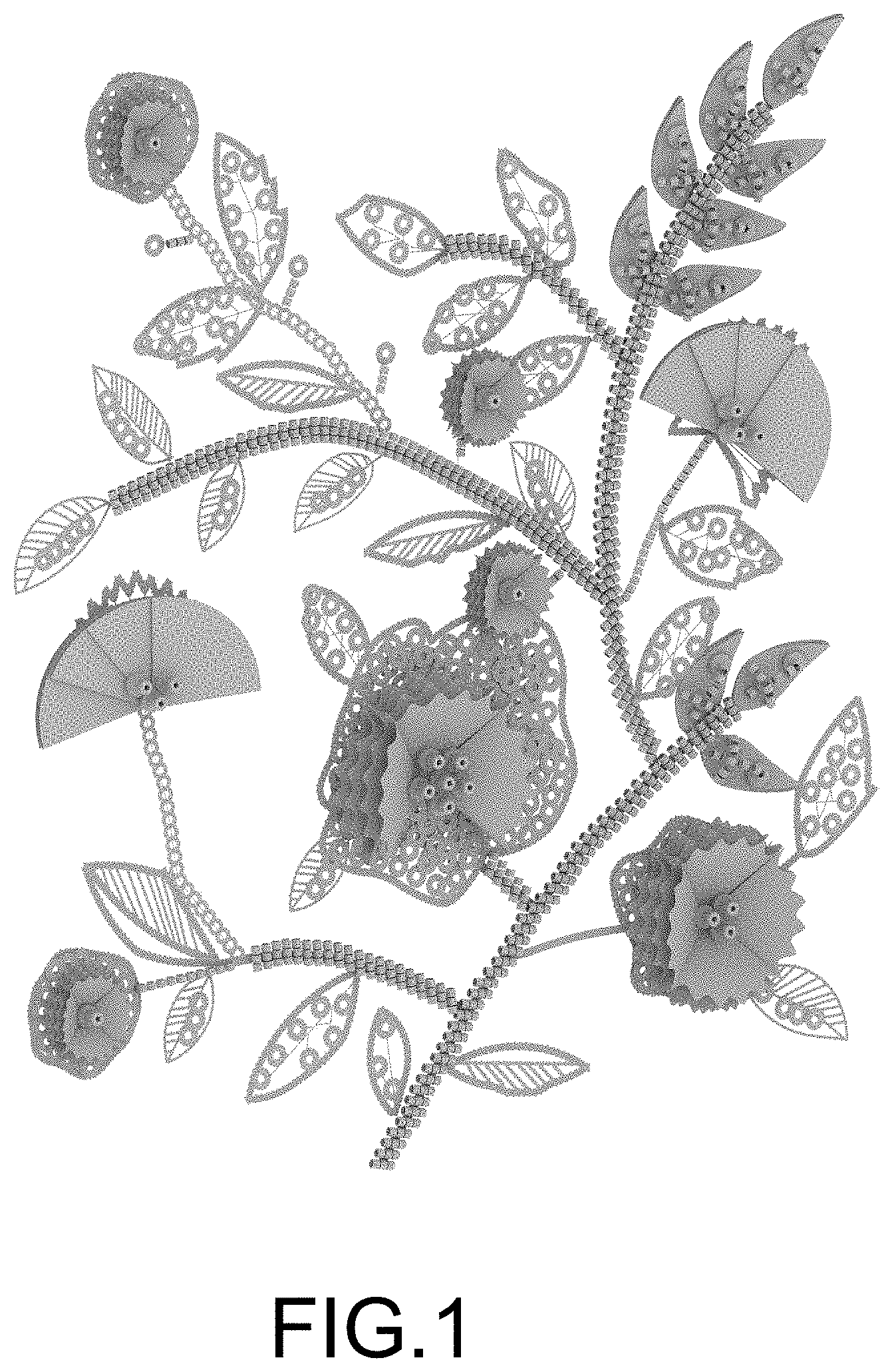 Patent USD1001514 — Beaded blossom applique — Figure 1
