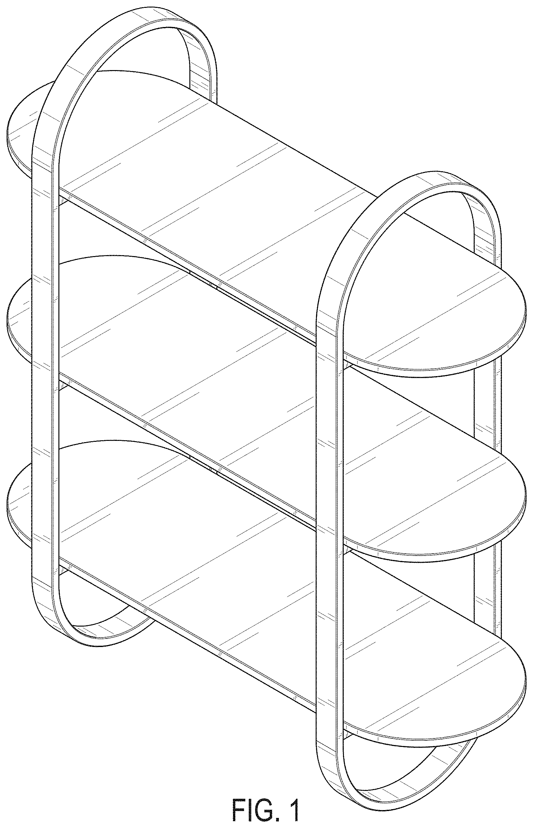 Patent USD1001548 — Wall-mounted shelf — Figure 1