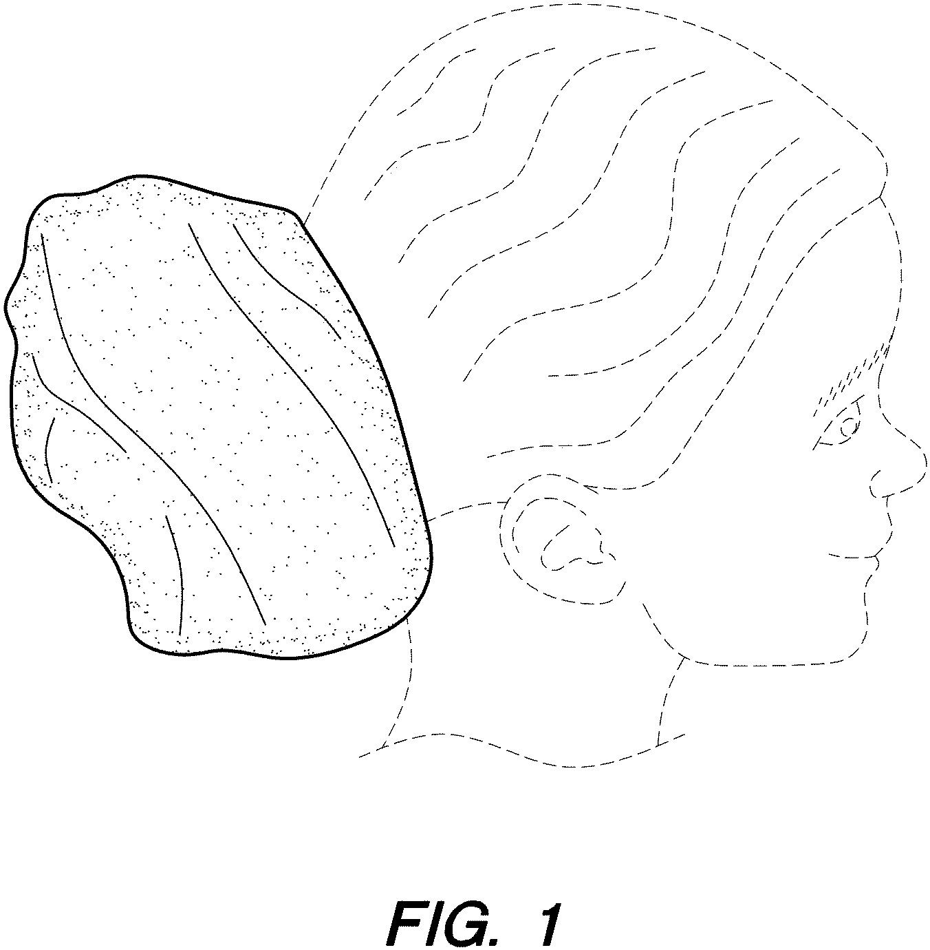 Patent USD1001555 — Hair drying towel — Figure 1