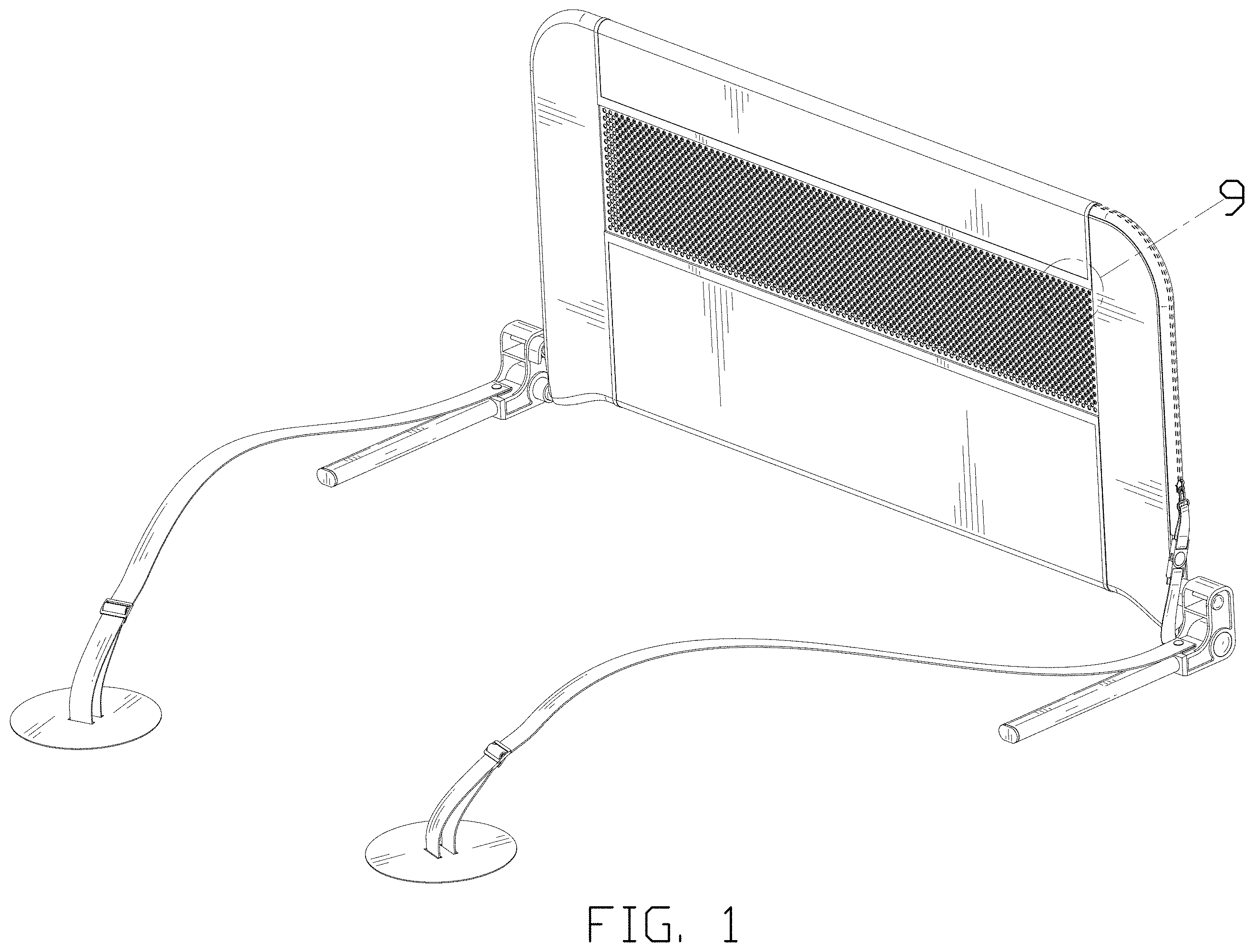 Patent USD1001566 Figure 1 – Bed rail