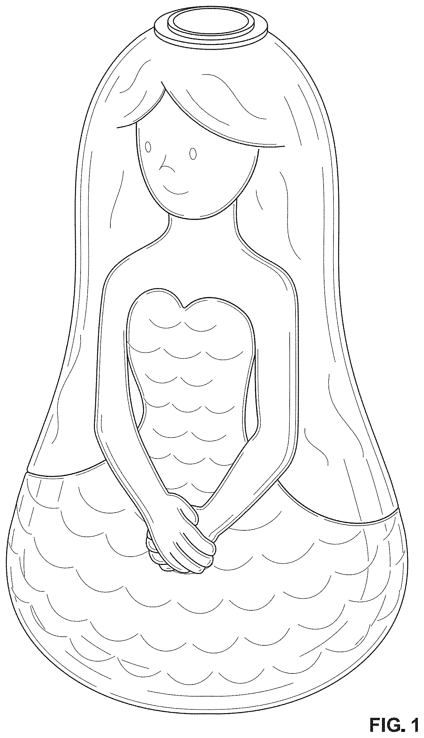 Patent USD1001645 — Mermaid bottle — Figure 1