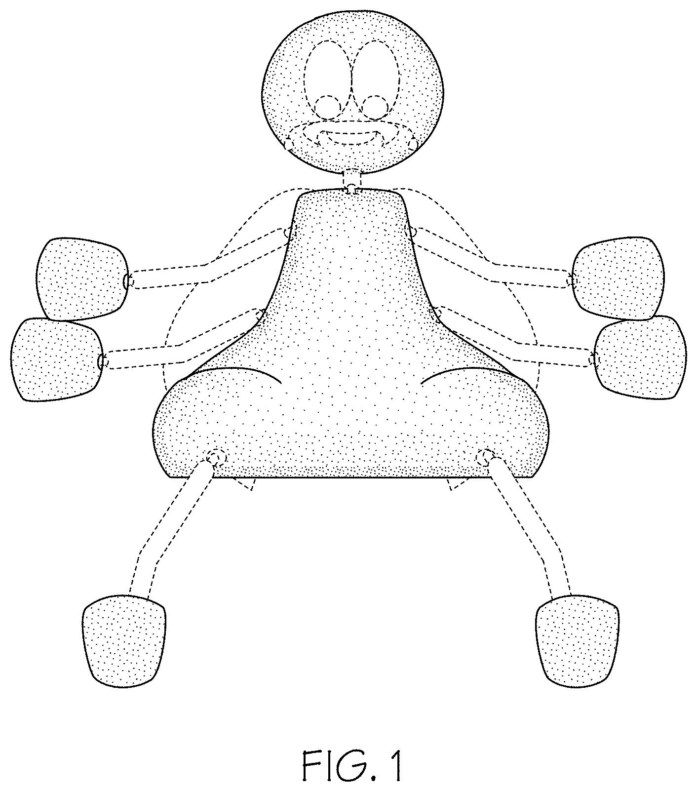 Patent USD1001673 — Poseable animal figurine — Figure 1