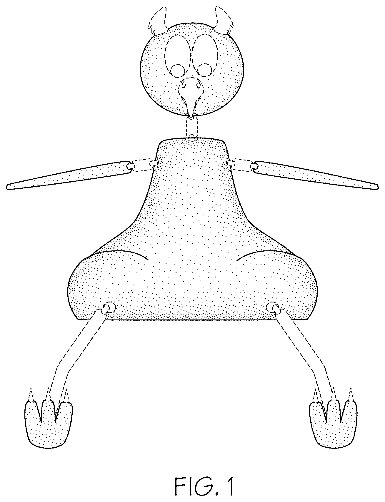 Patent USD1001674 — Poseable animal figurine — Figure 1