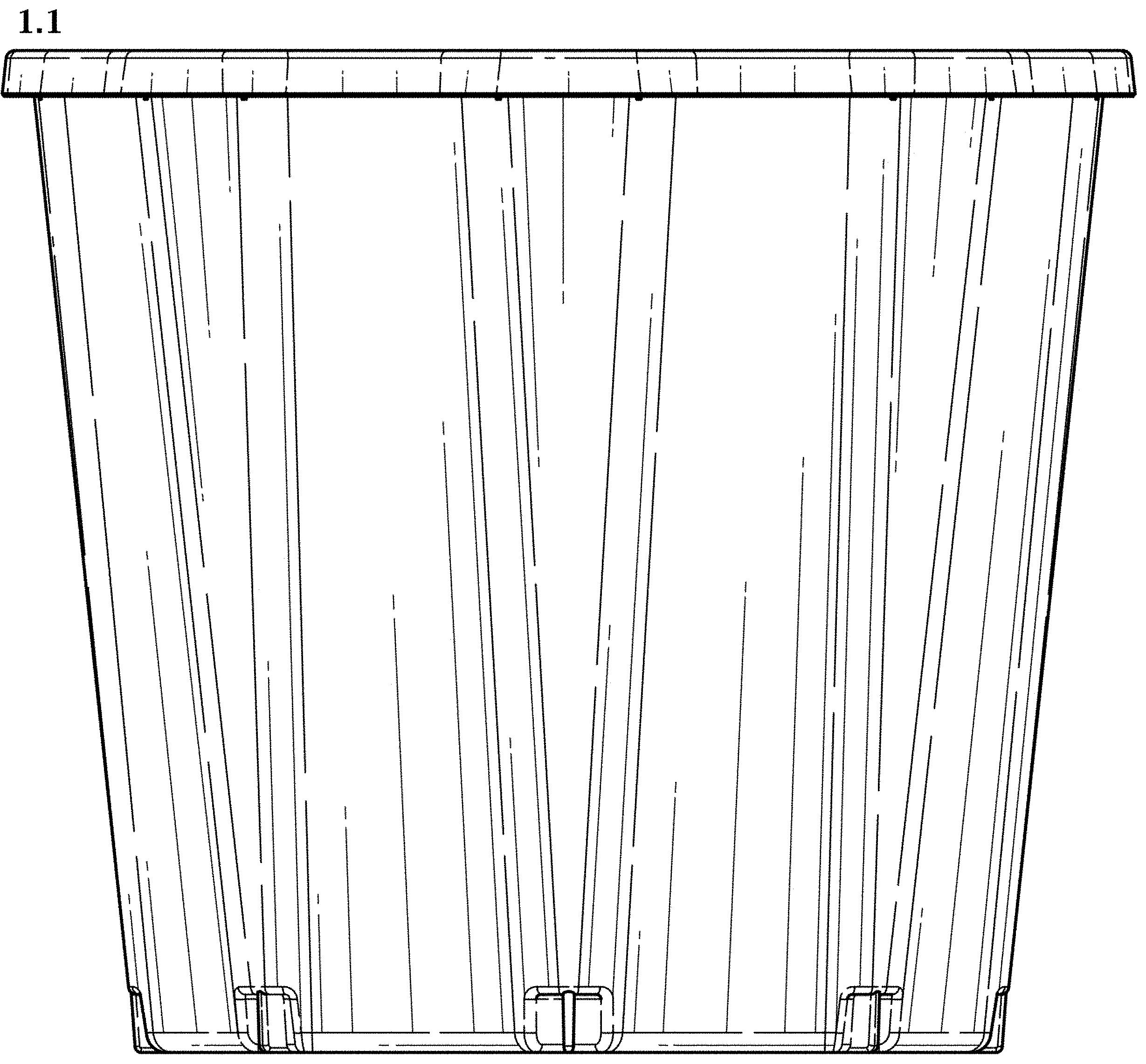 Patent USD1001675 — Disposable stackable pot for flowers or plants — Figure 1