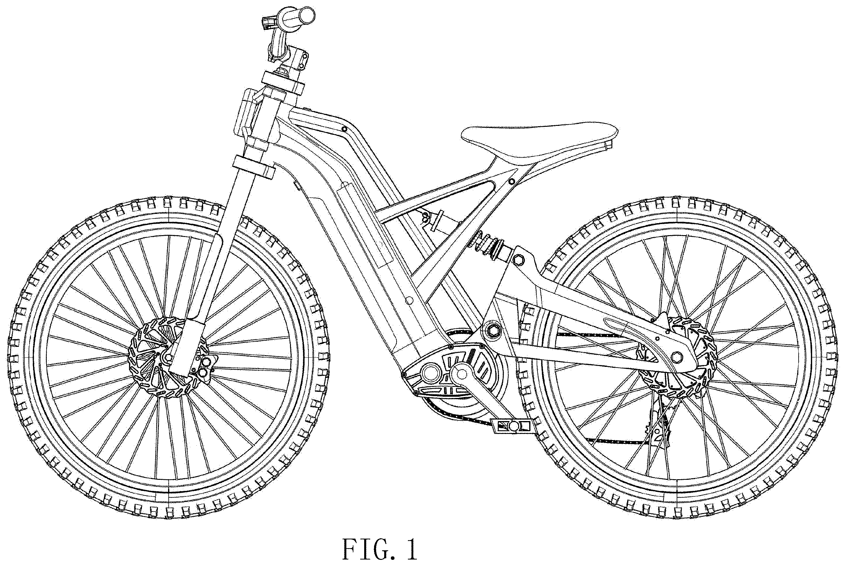 Patent USD1001689 — Electric bike — Figure 1