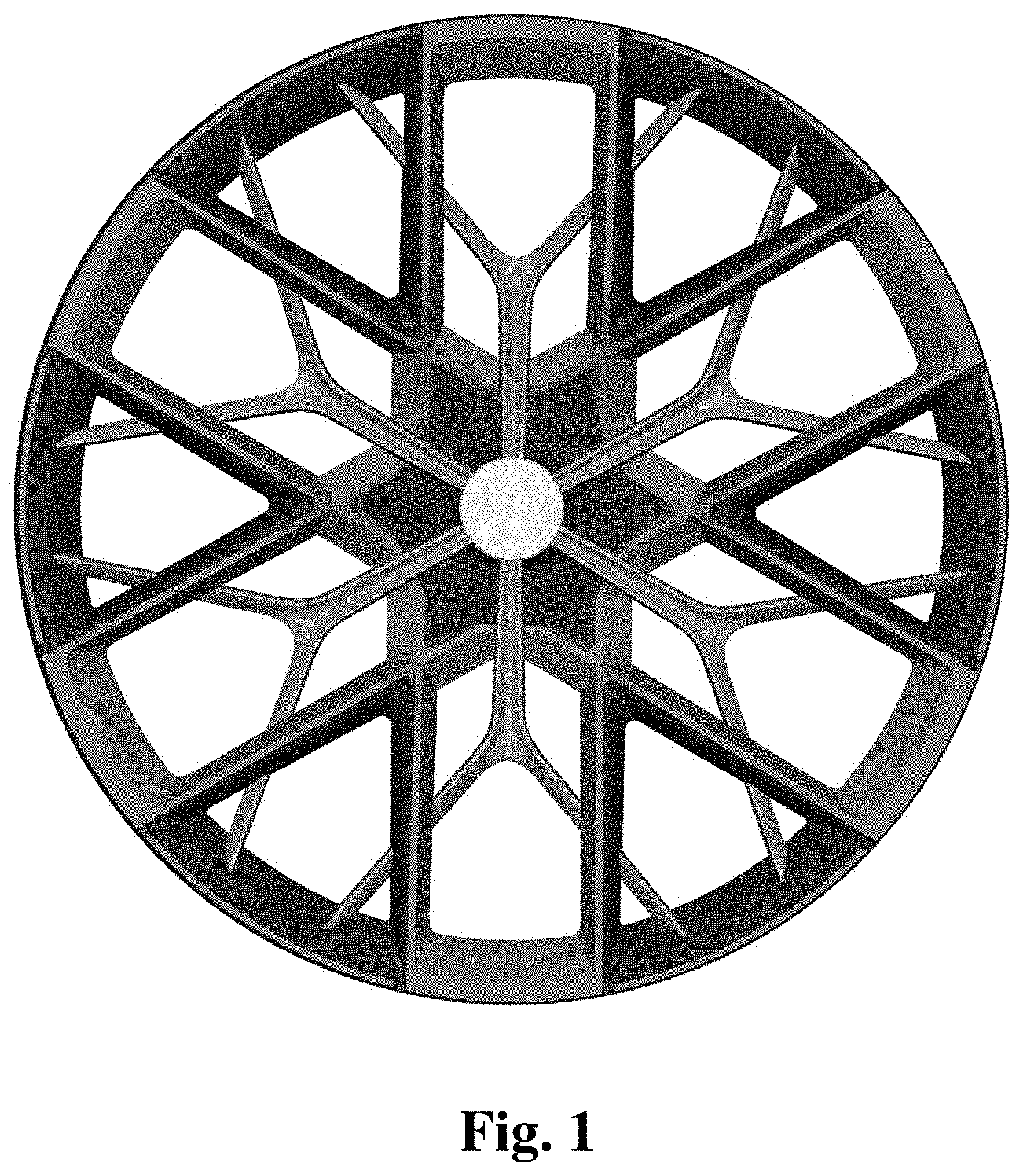 Patent USD1001707 Figure 1 – Vehicle wheel rim