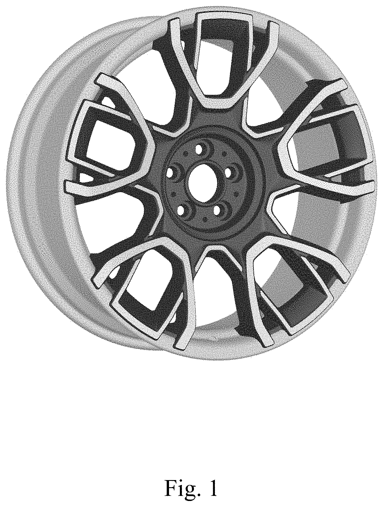 Patent USD1001708 — Vehicle wheel, toy vehicle wheel, and/or replicas thereof — Figure 1