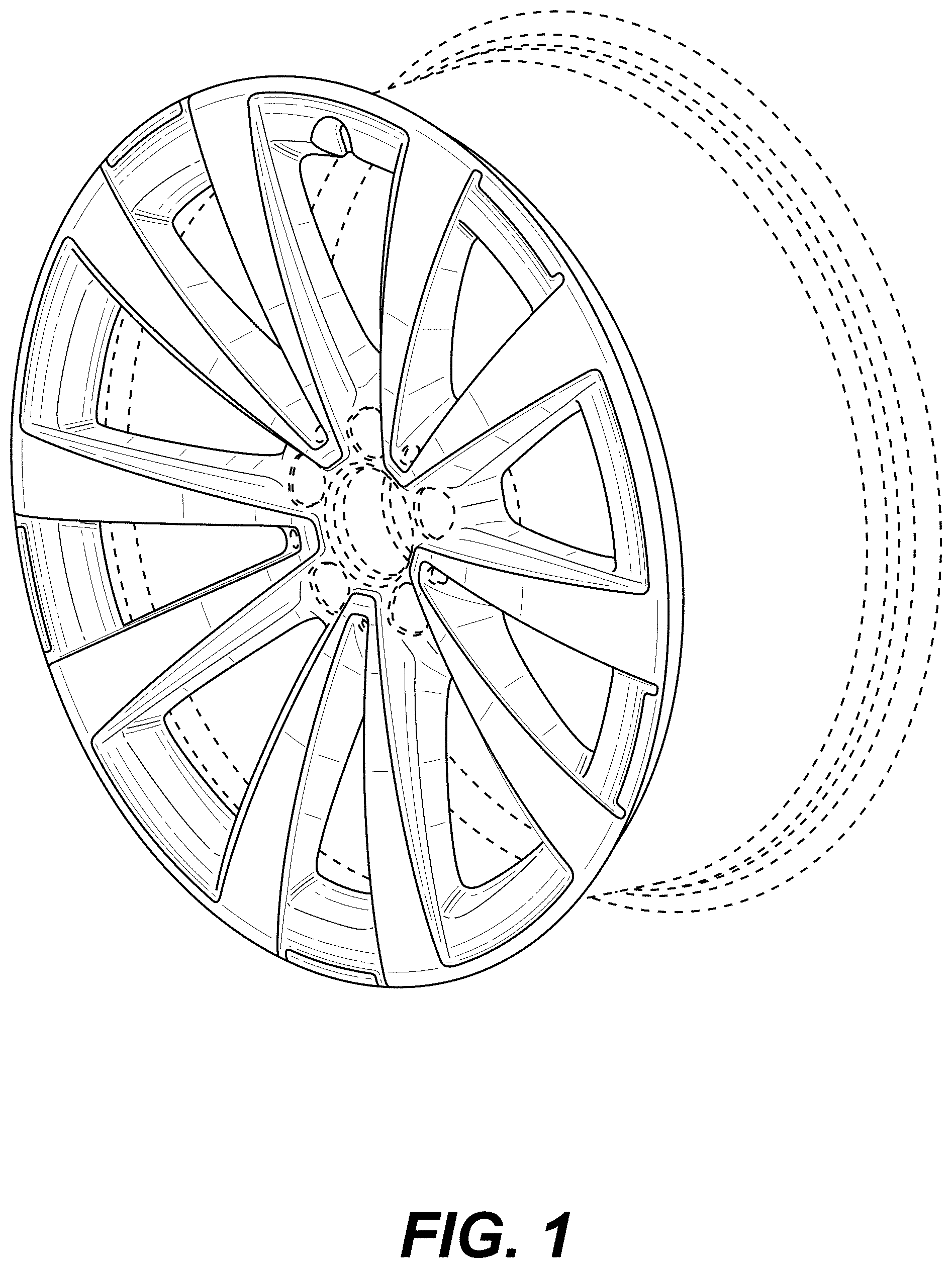 Patent USD1001710 — Wheel or wheel cover — Figure 1
