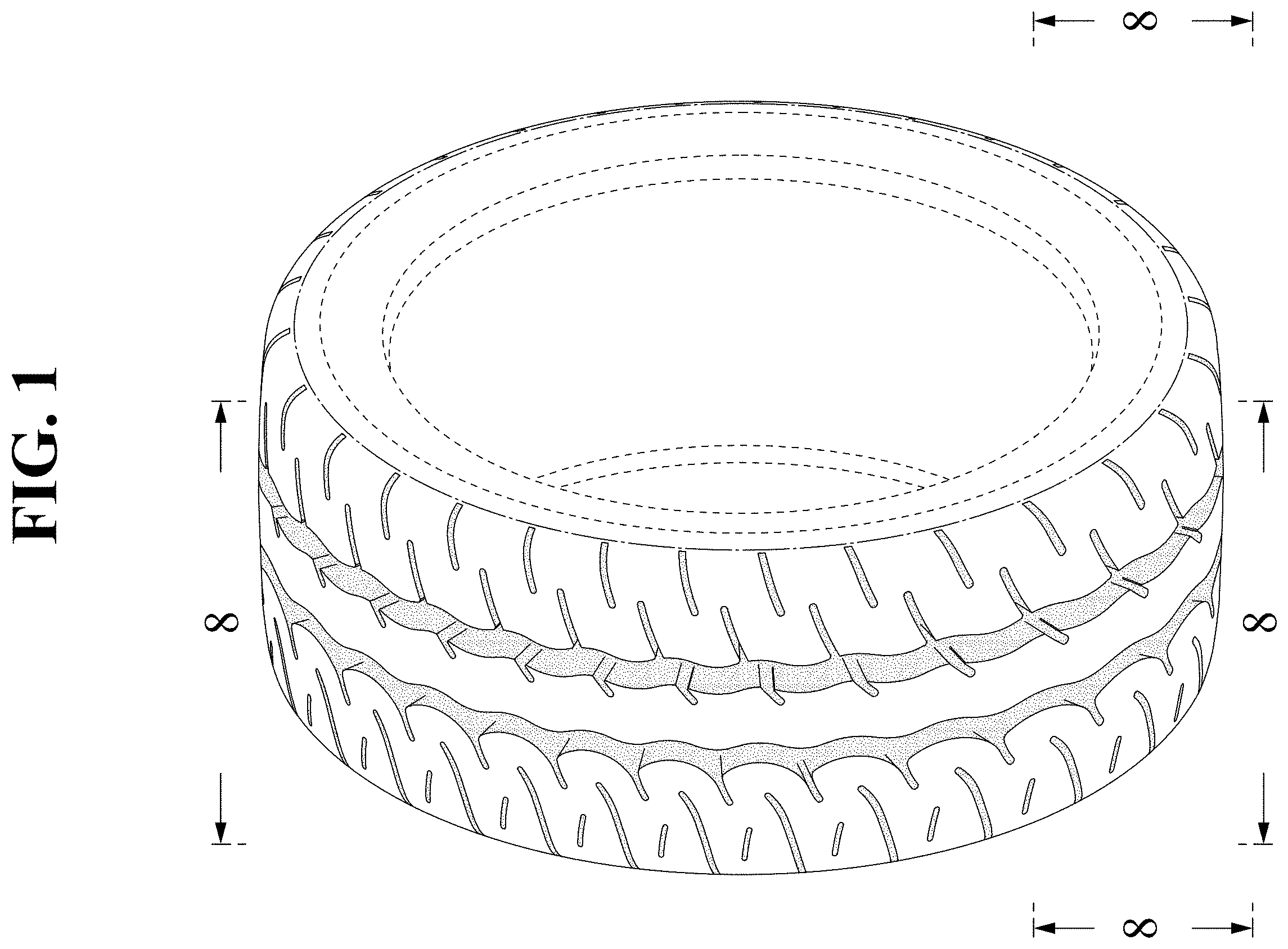 Patent USD1001720 — Automobile tire — Figure 1