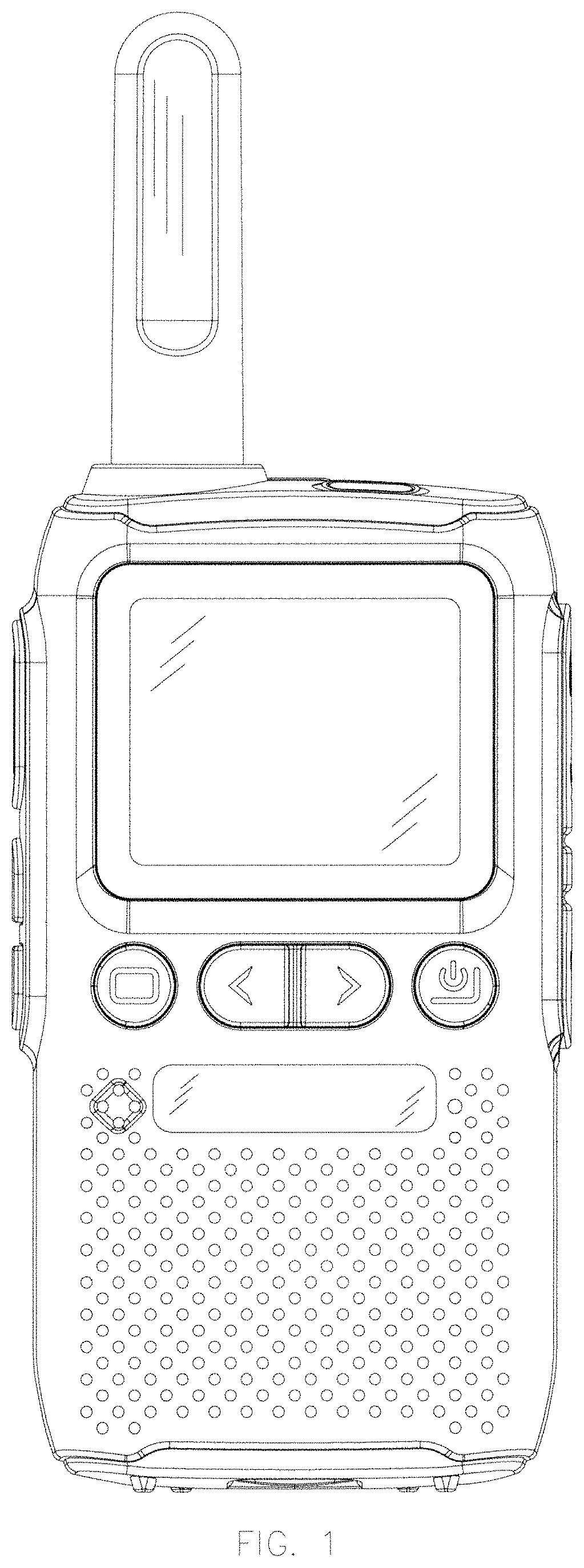 Patent USD1001758 Figure 1 – Walkie talkie