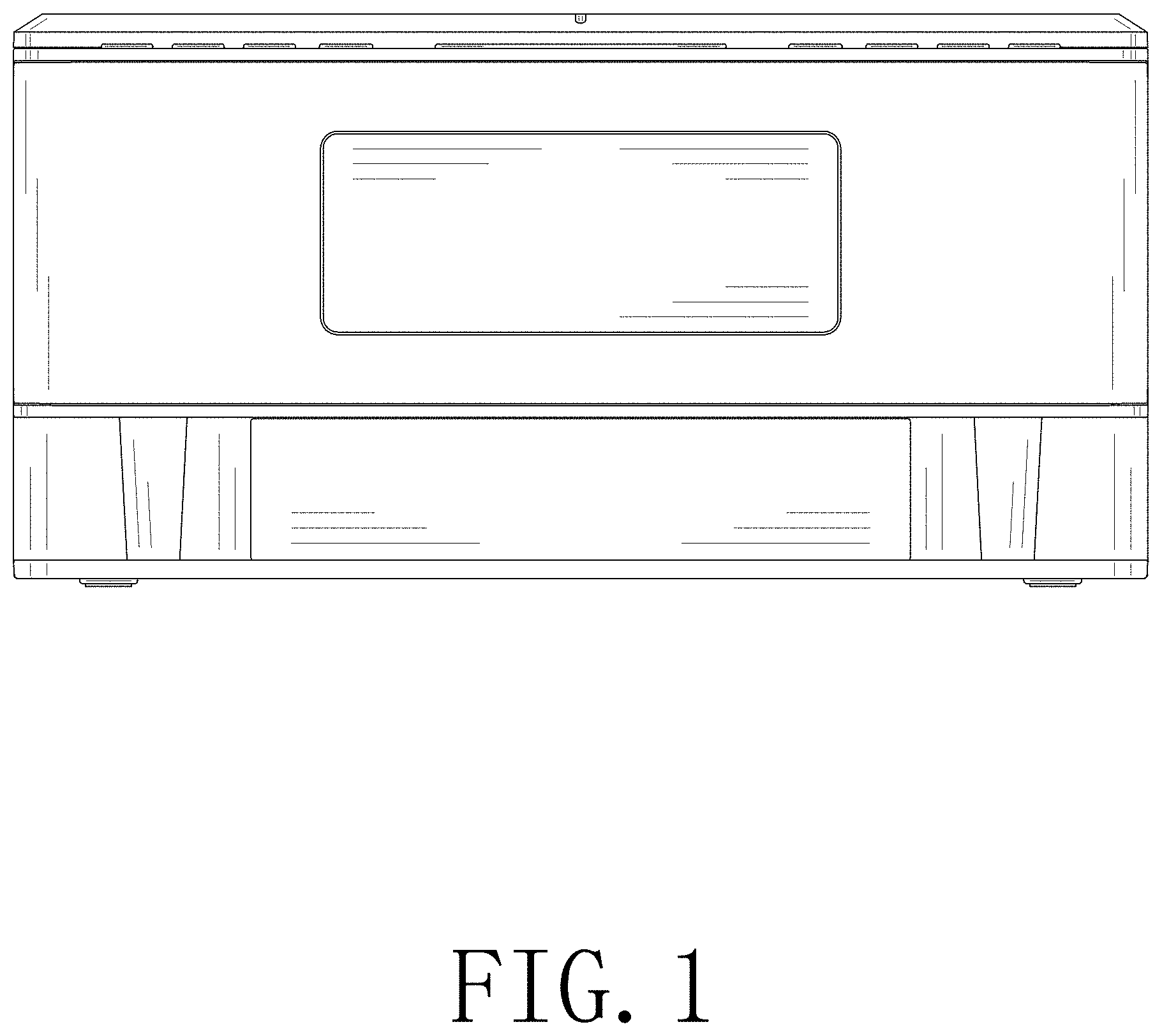 Patent USD1001767 — UVC sterilization box with charger and clock and speaker — Figure 1