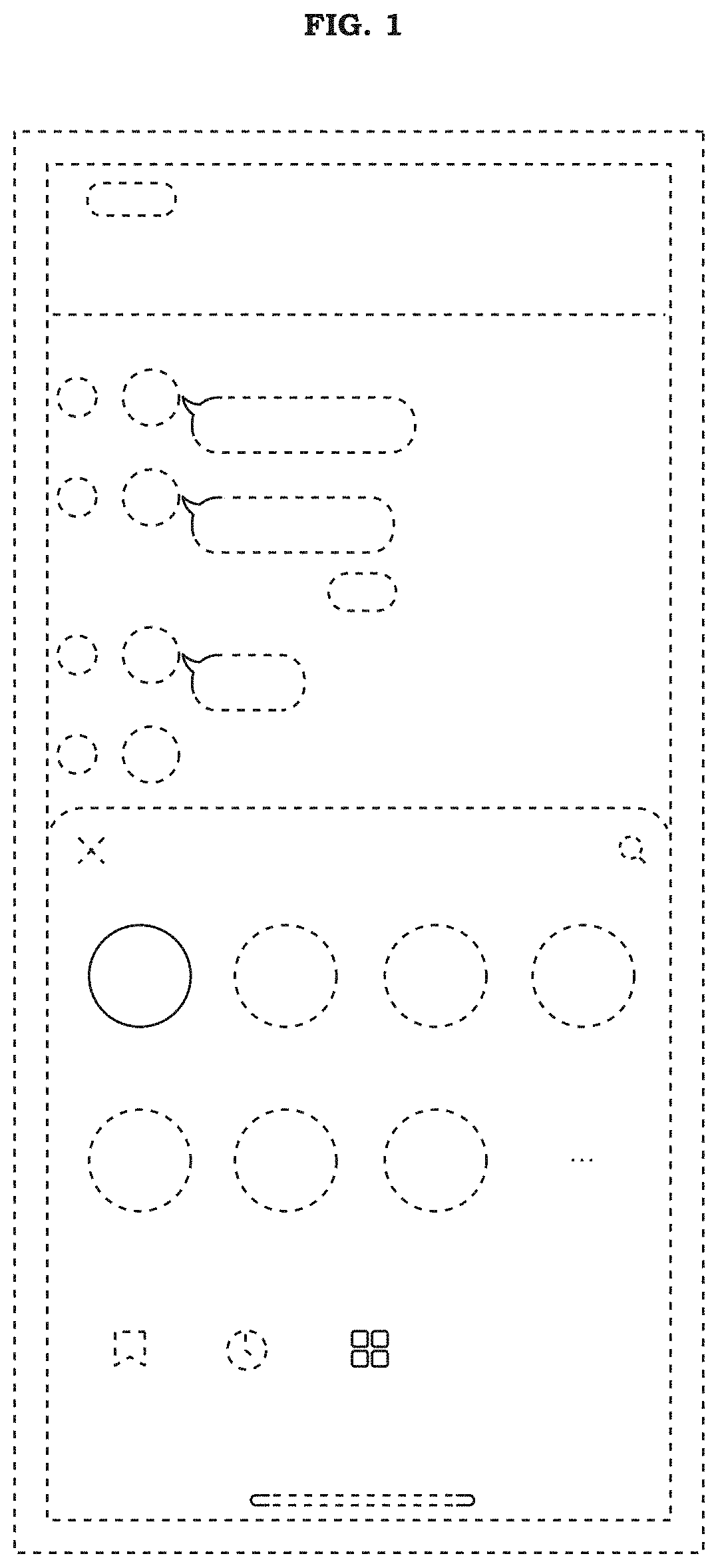 Patent USD1001820 — Display panel with a graphical user interface — Figure 1