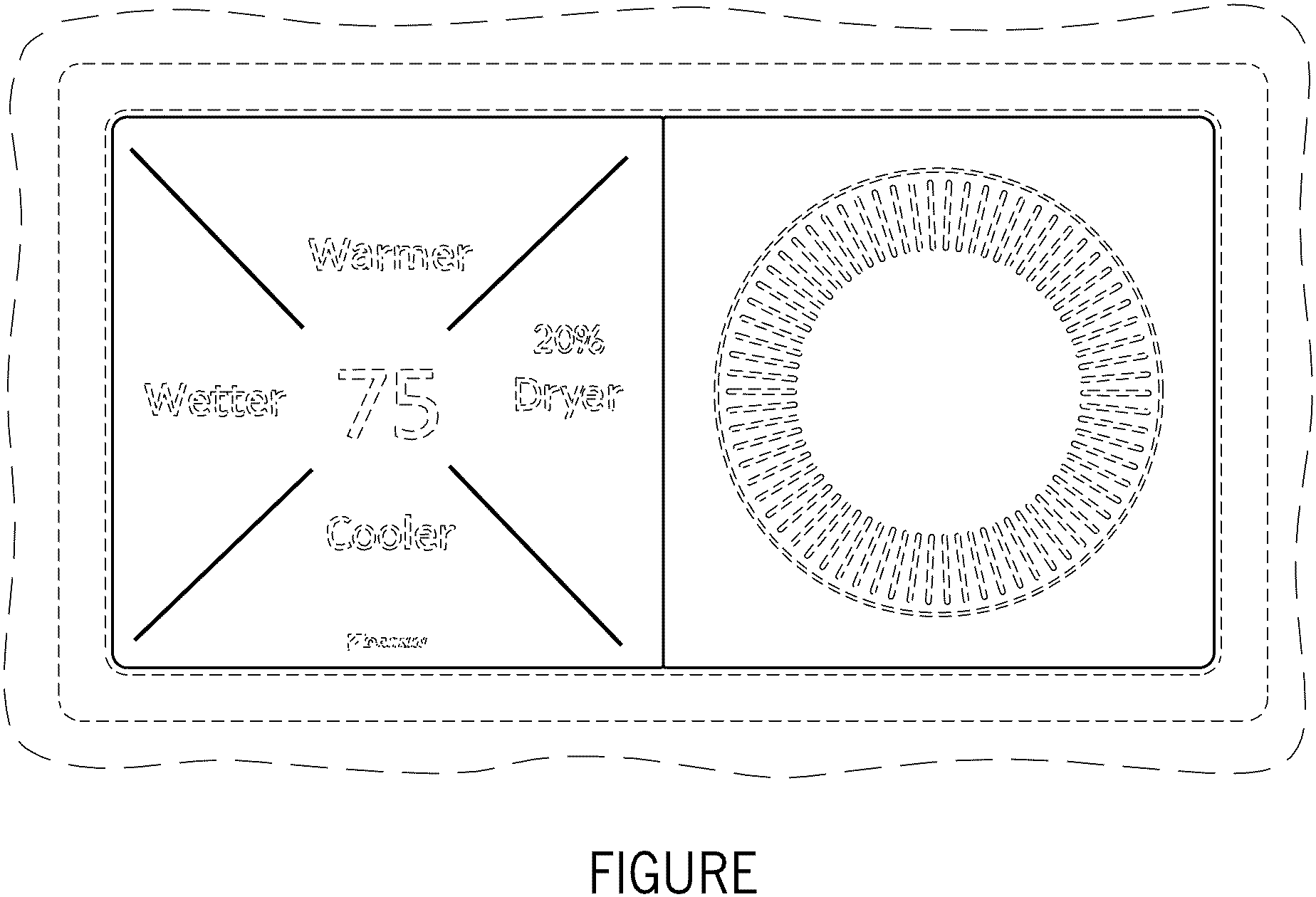Patent USD1001831 Figure 1 – Display screen with graphical user interface for an HVAC control device