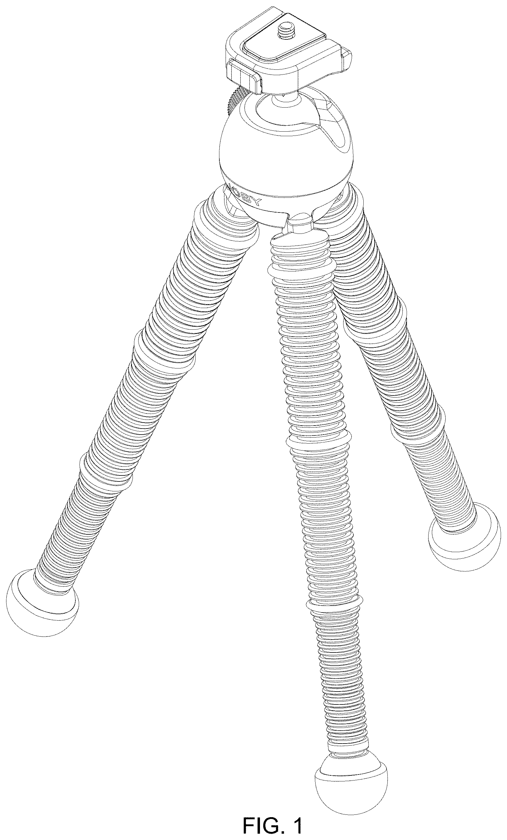 Patent USD1001877 — Tripod with mounting extension — Figure 1