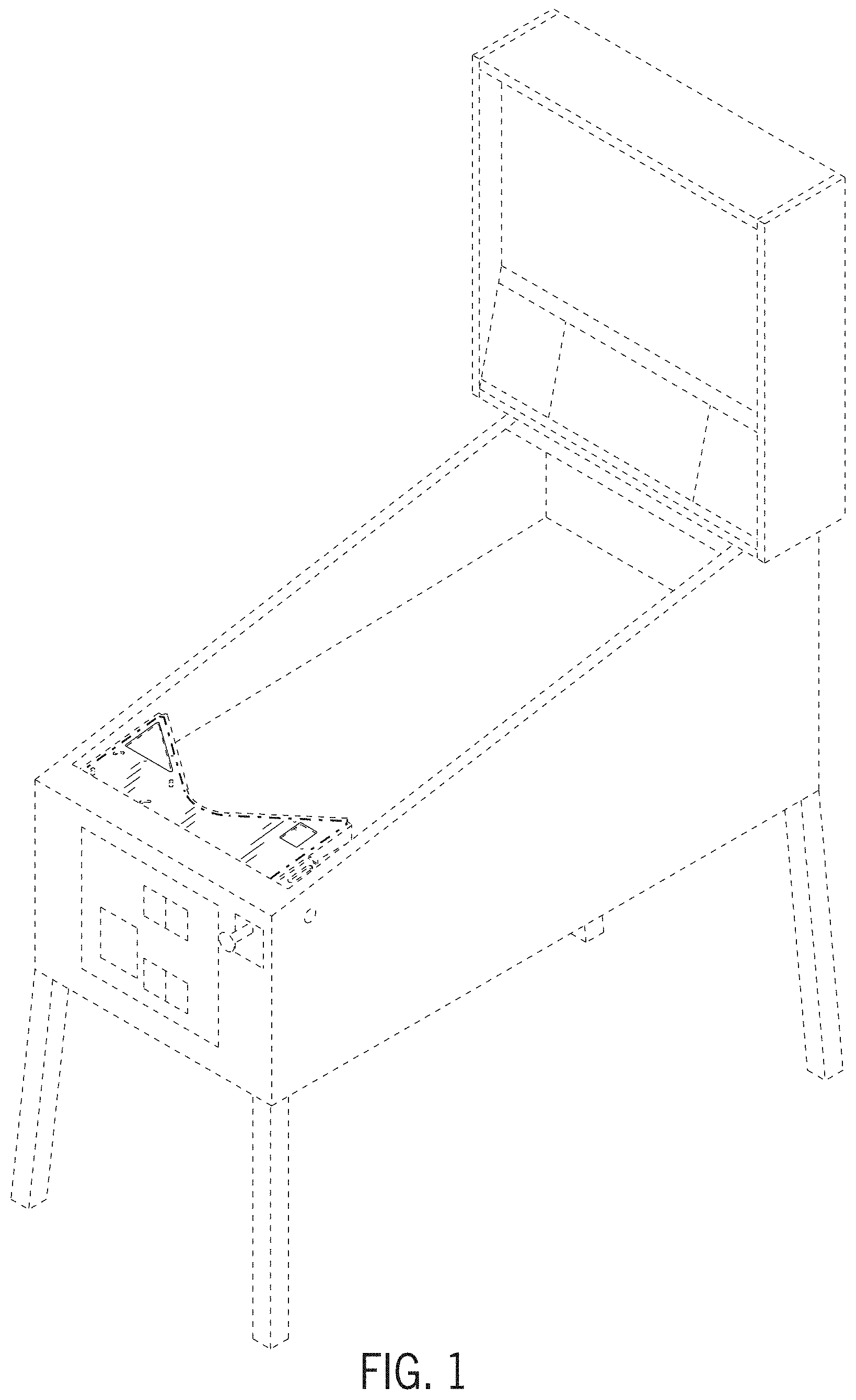 Patent USD1001895 — Playfield arch for a pinball machine — Figure 1