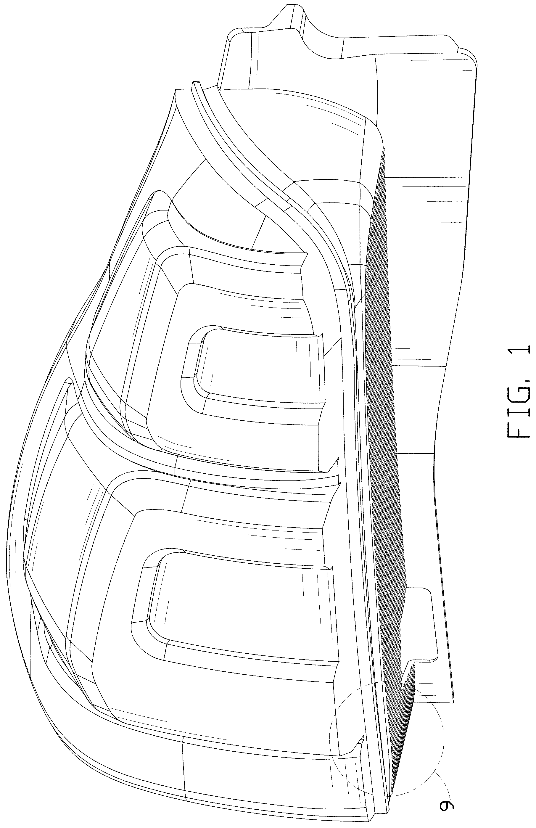 Patent USD1002043 — Taillight for a vehicle — Figure 1