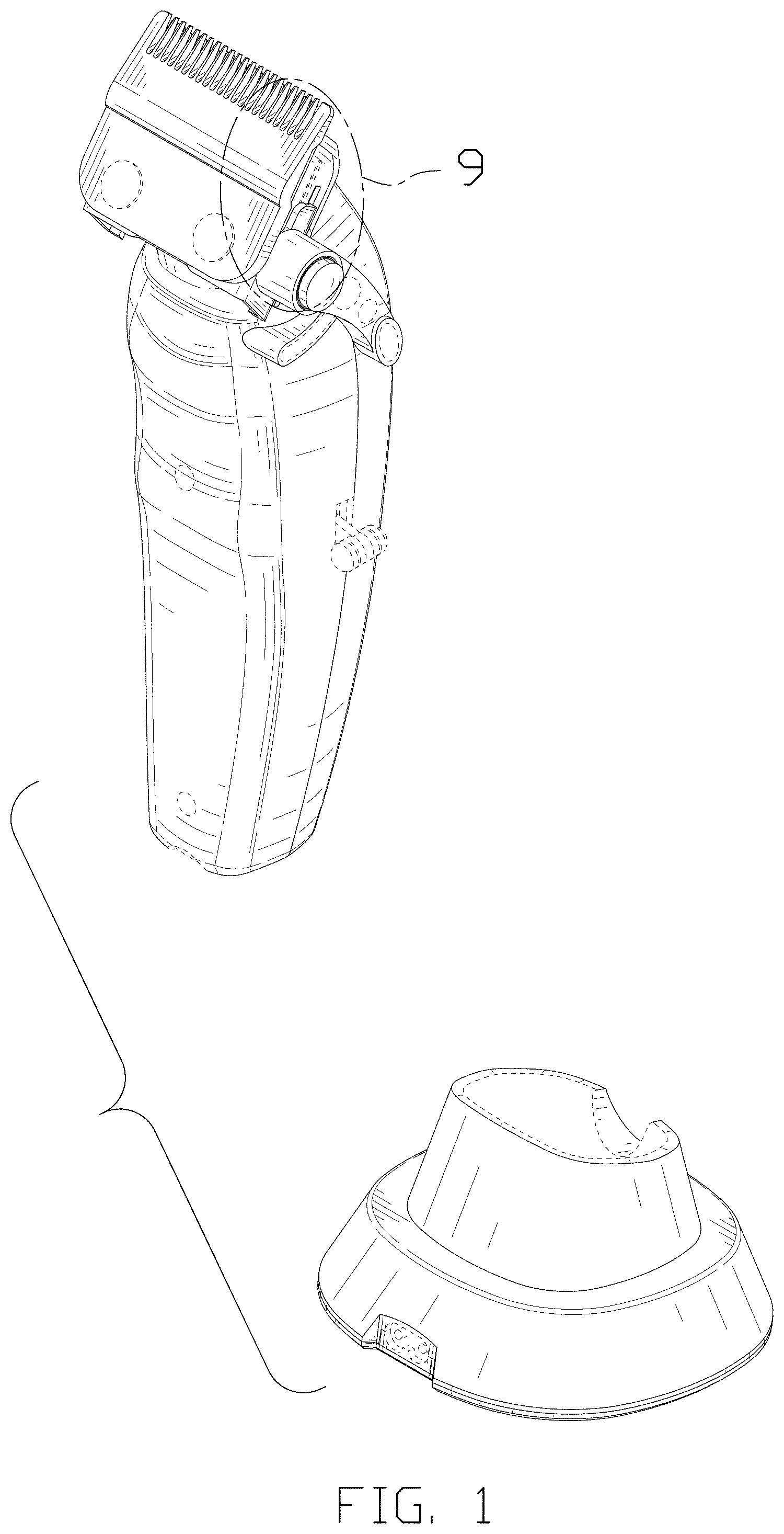 Patent USD1002107 — Combined hair clipper with base — Figure 1