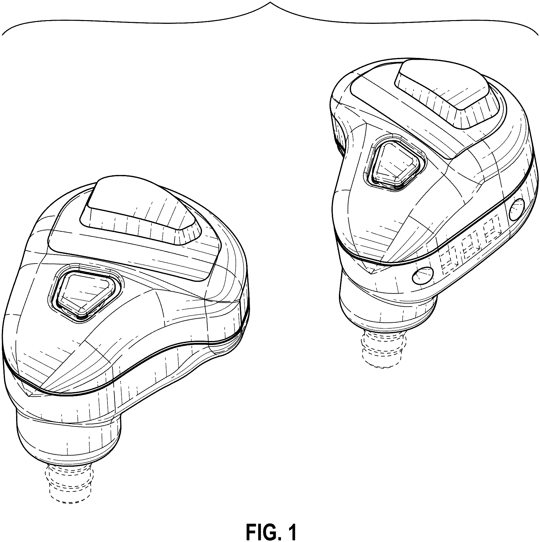 Patent USD1002114 — Pair of in-ear electronic hearing protectors — Figure 1