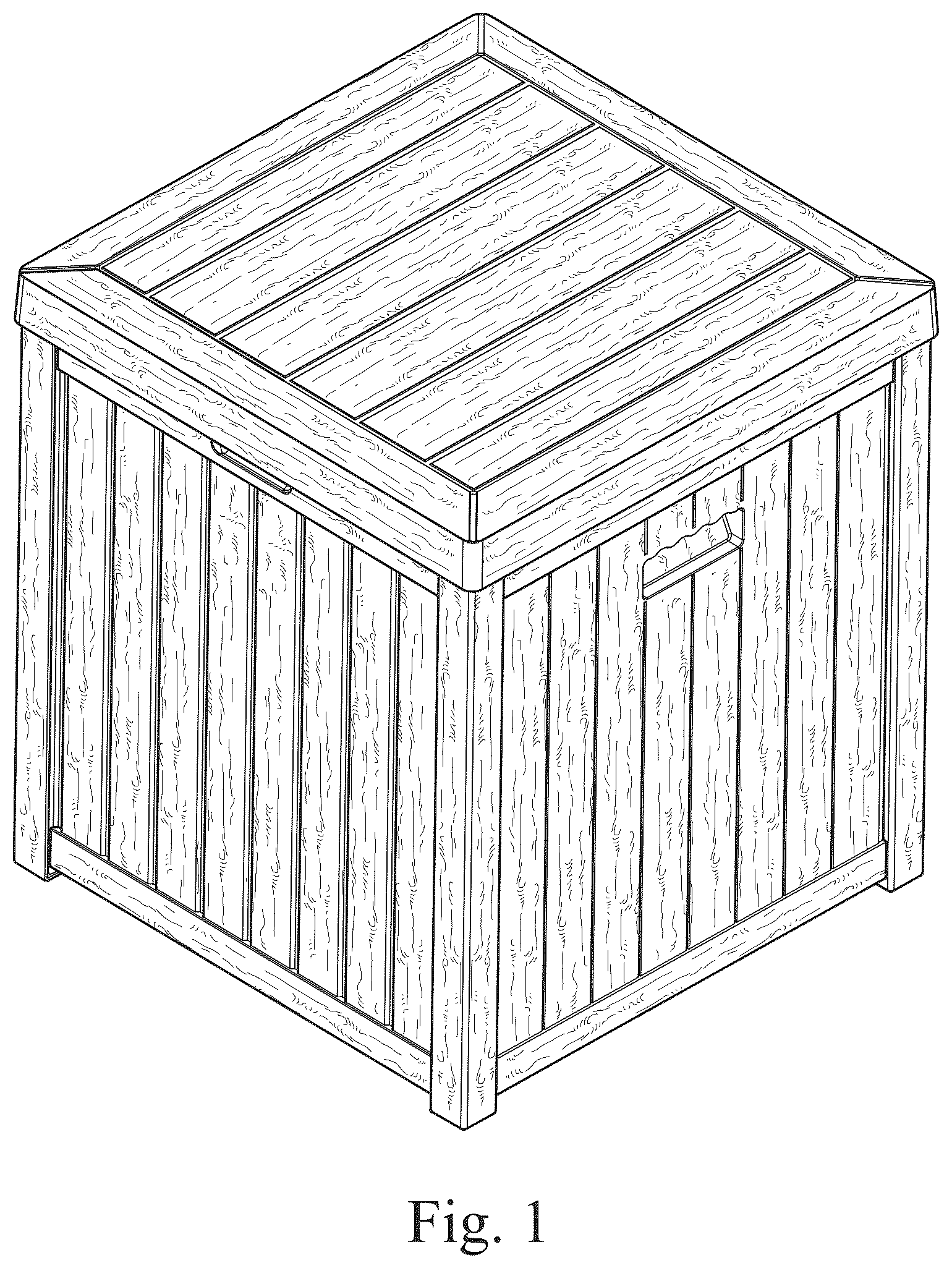 Patent USD1007909 Figure 1 – Garden storage box