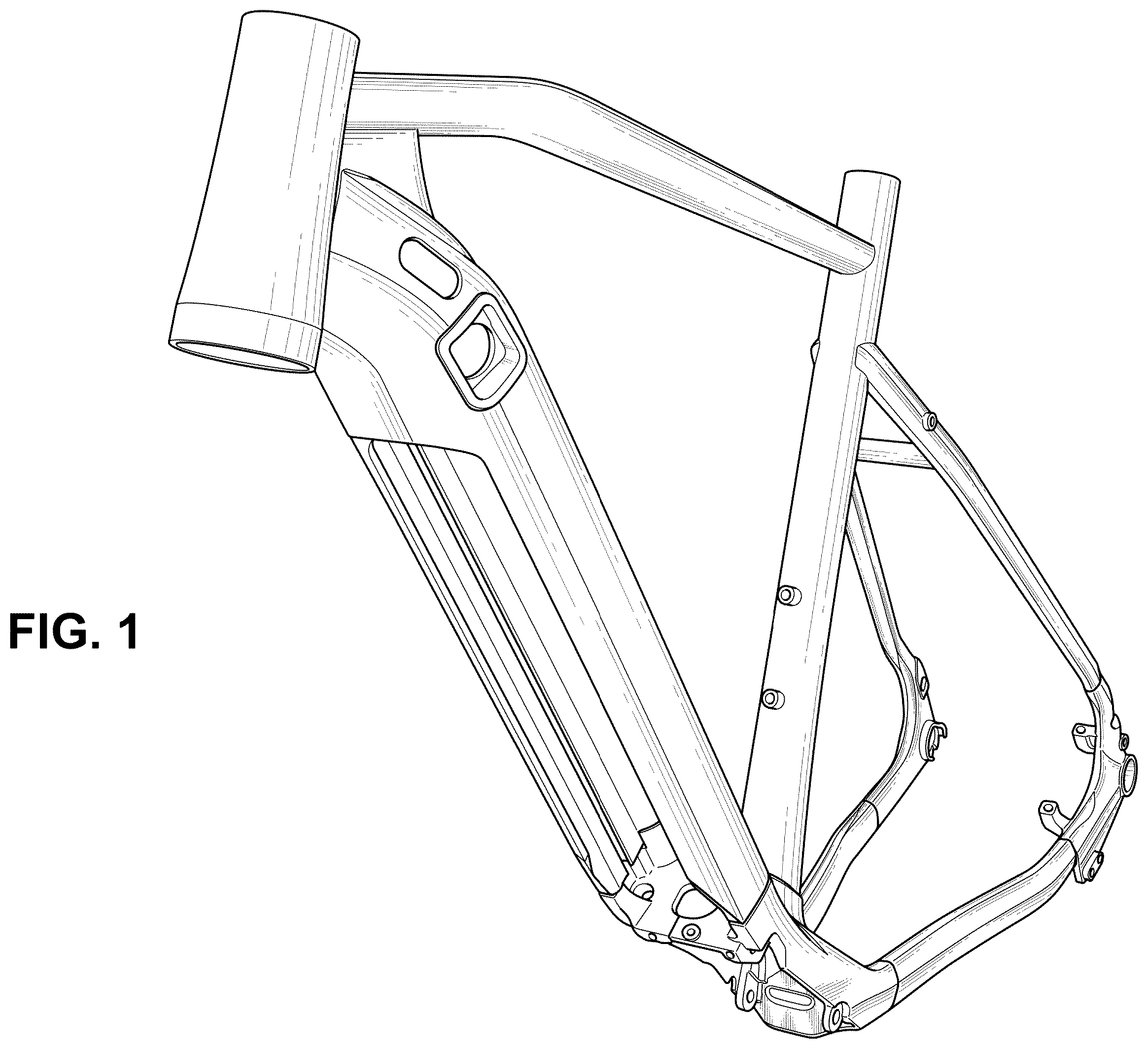 Patent USD1008107 — Frame for electrically power assisted bicycle — Figure 1