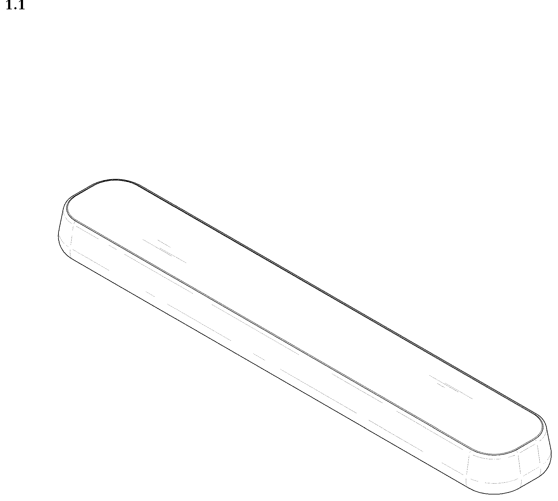 Patent USD1008225 — Sound bar — Figure 1
