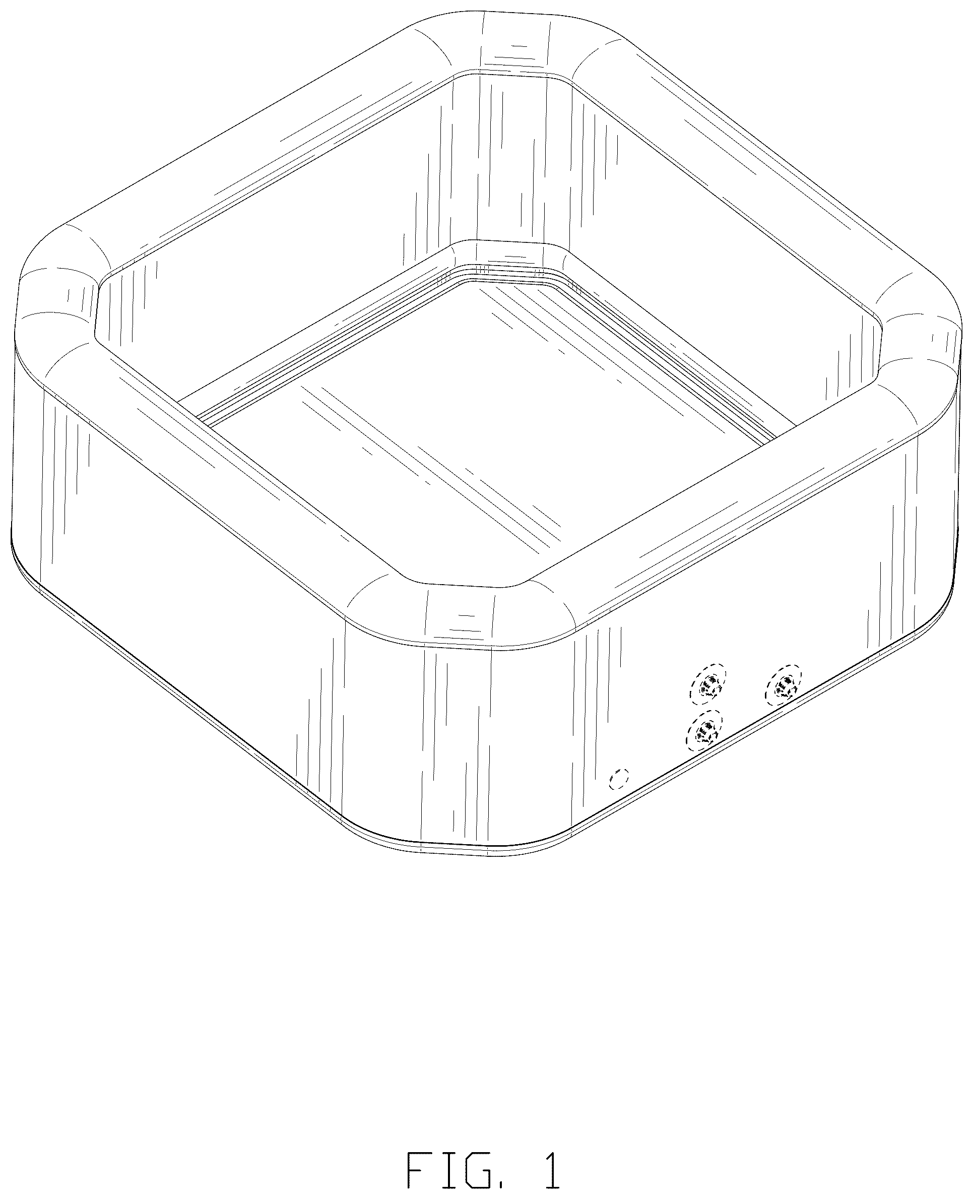 Patent USD1008398 — Square inflatable pool — Figure 1