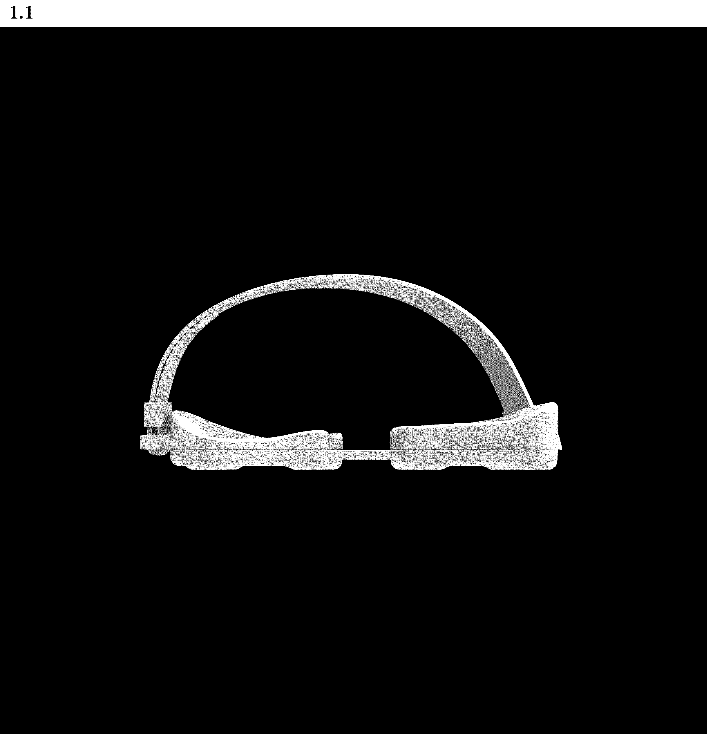 Patent USD1008470 — Ergonomic wrist rest with magnetic strap — Figure 1