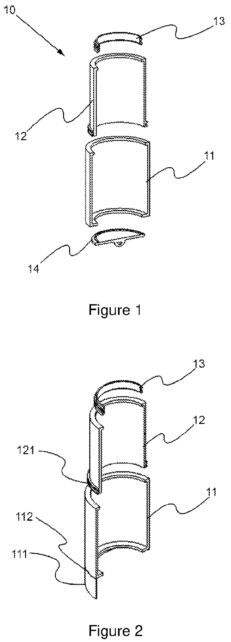 Patent US12090007 — Capped, guided dental implant shield — Figure 1