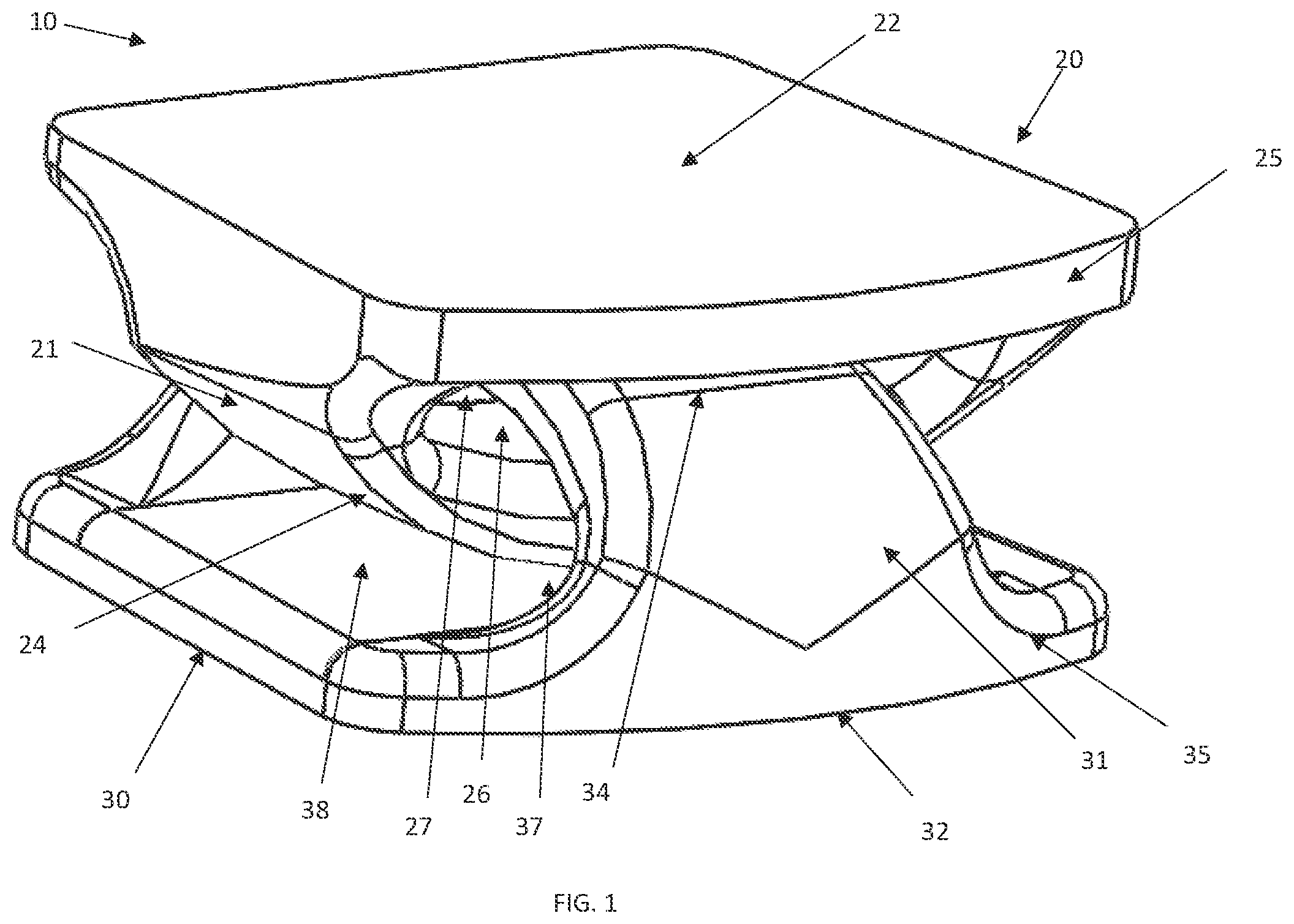 Patent US12090059 — Interlocking spinal disc prosthetic — Figure 1