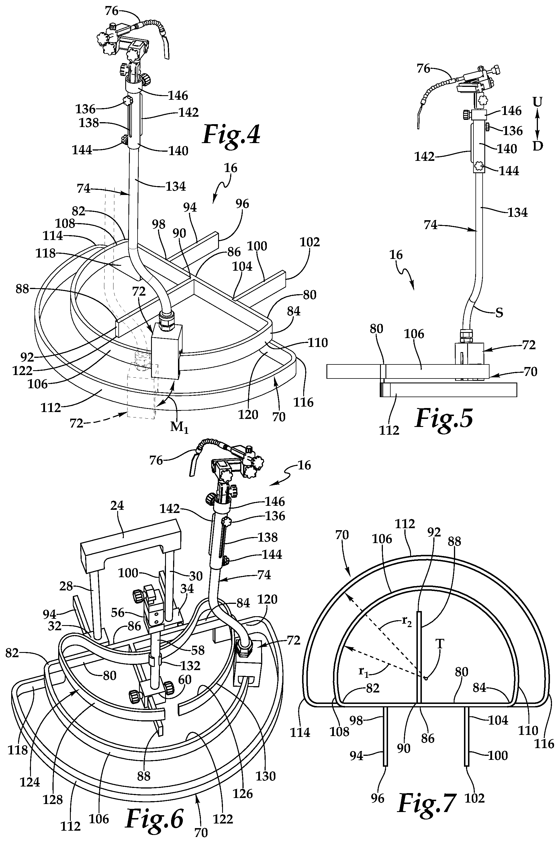 Patent US12090093 Figure 2 – Surgical universal headrest including skull pin holder assembly