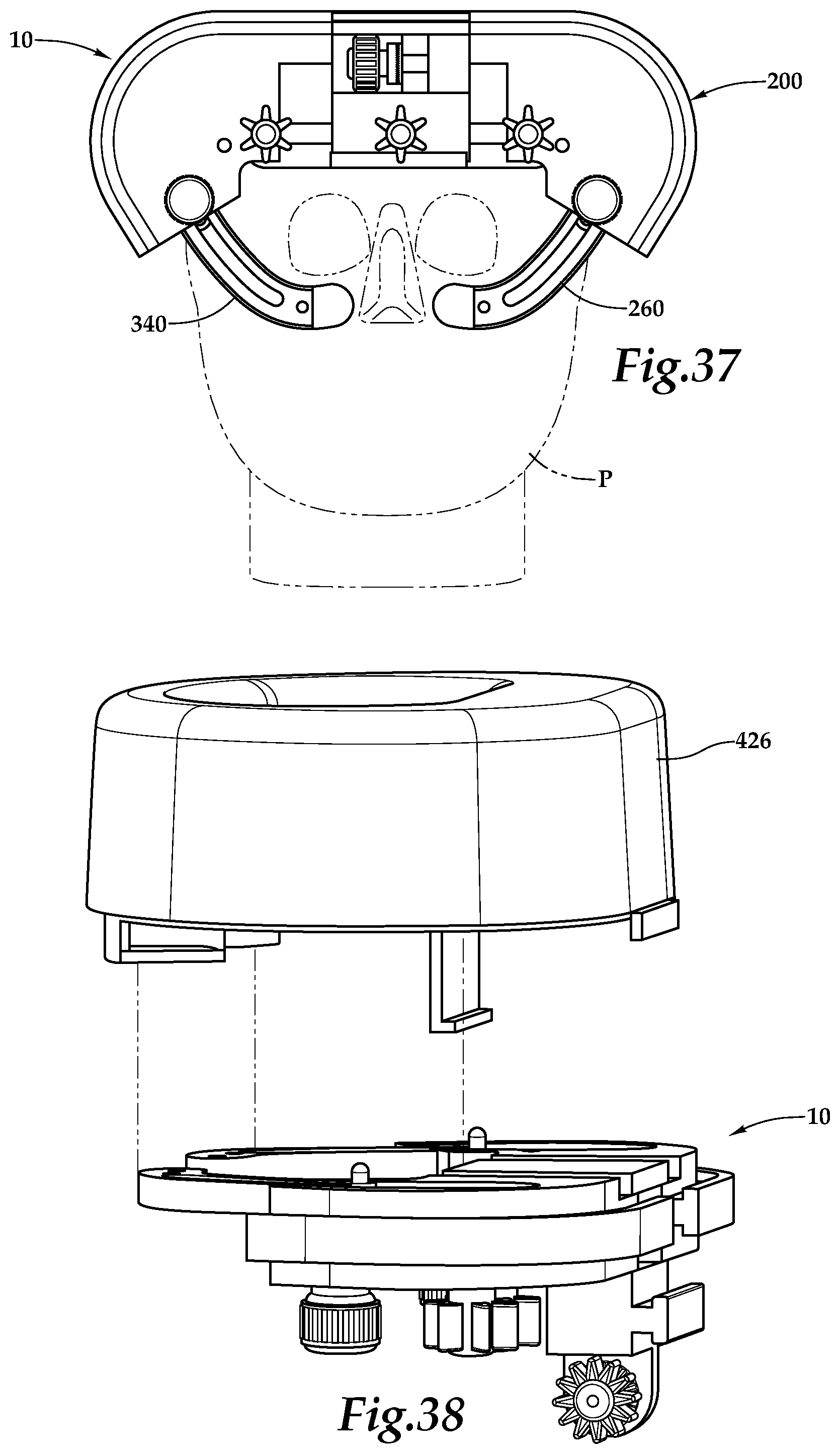 Patent US12090093 Figure 15 – Surgical universal headrest including skull pin holder assembly